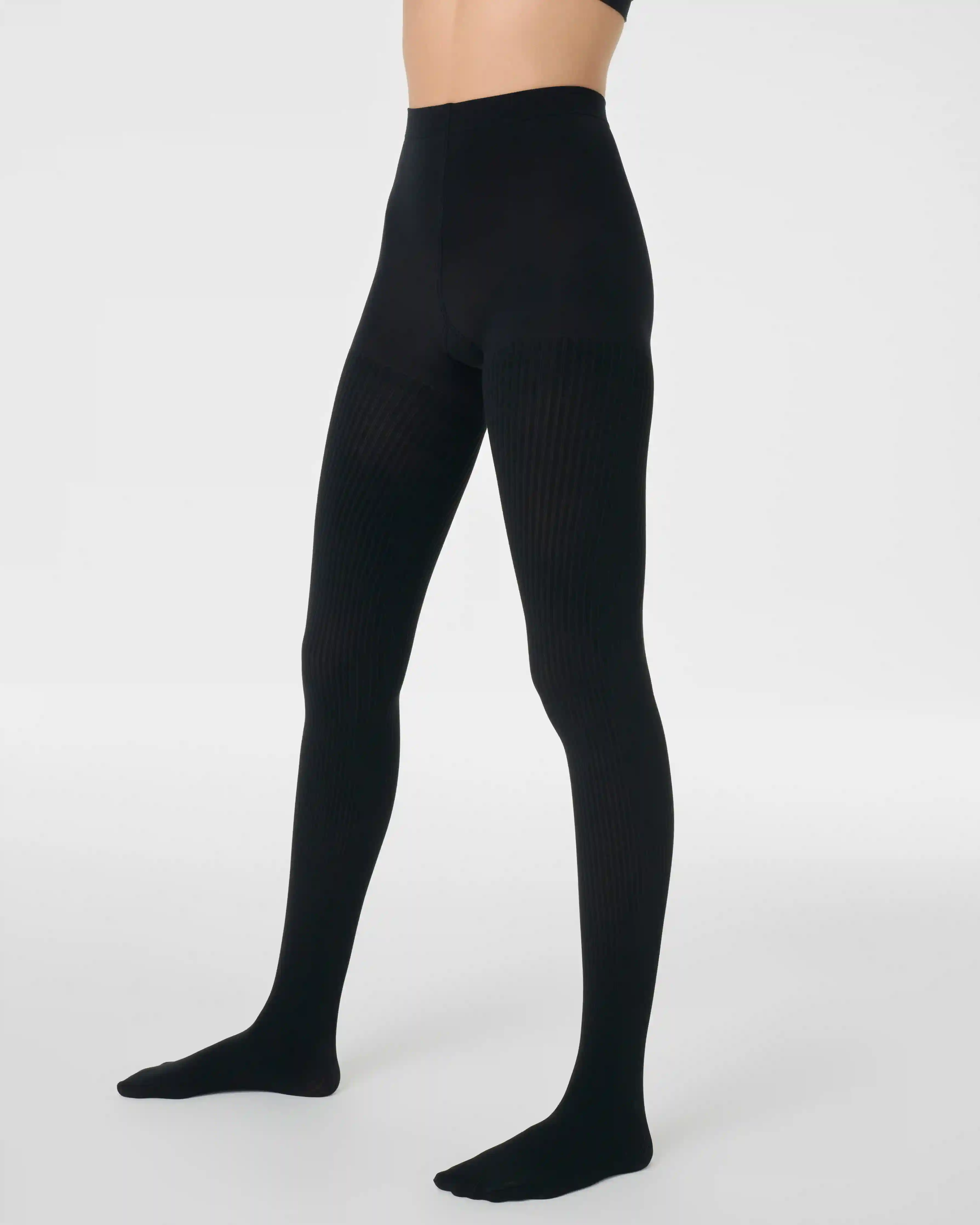 SPANXshape®  Rib Knit Shorty Tights | Very Black