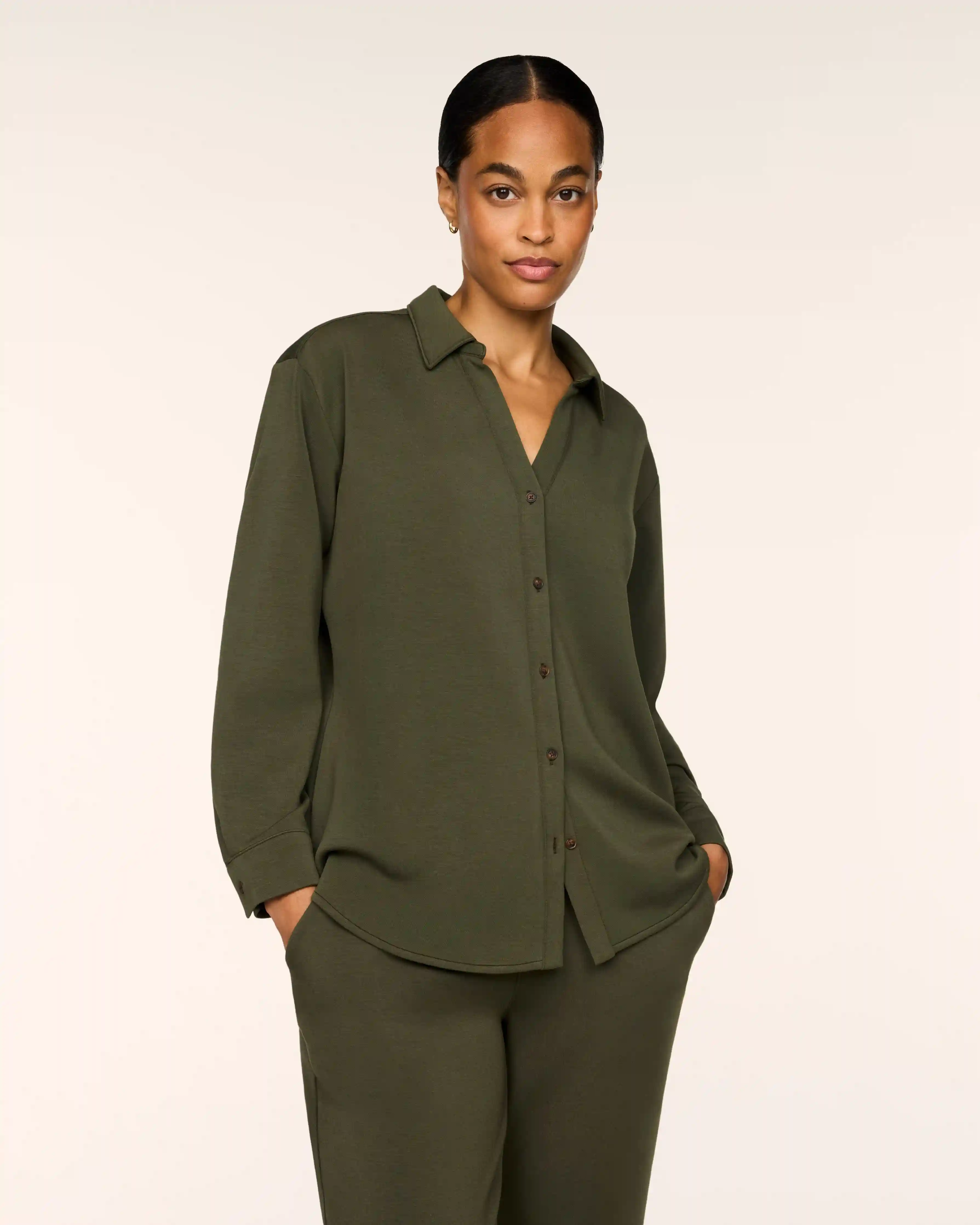 SPANX AirEssentials® Oversized Button Down | Monstera