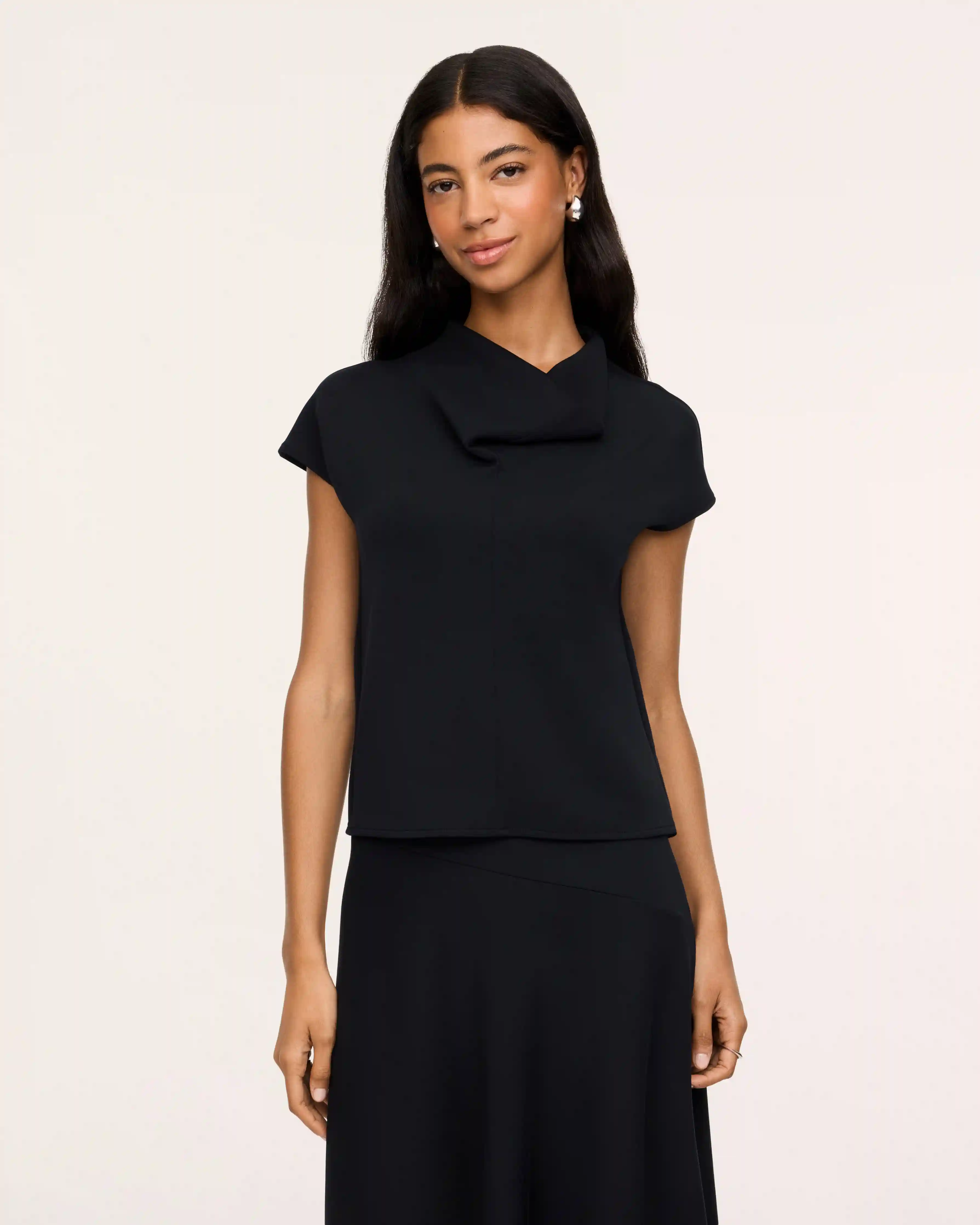 SPANX AirEssentials® Draped Tee | Very Black