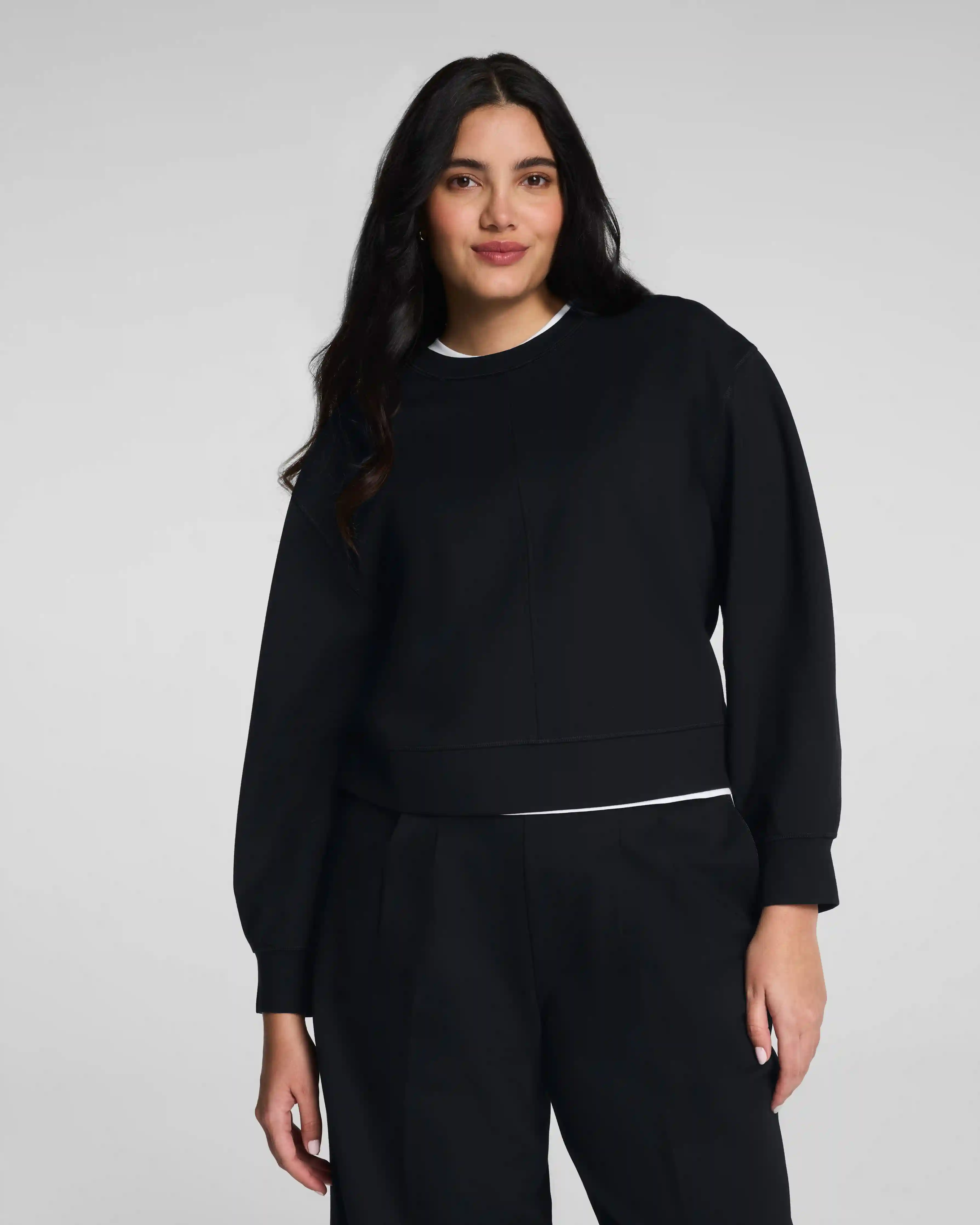 SPANX® Ponte Crewneck Long Sleeve Top | Classic Black