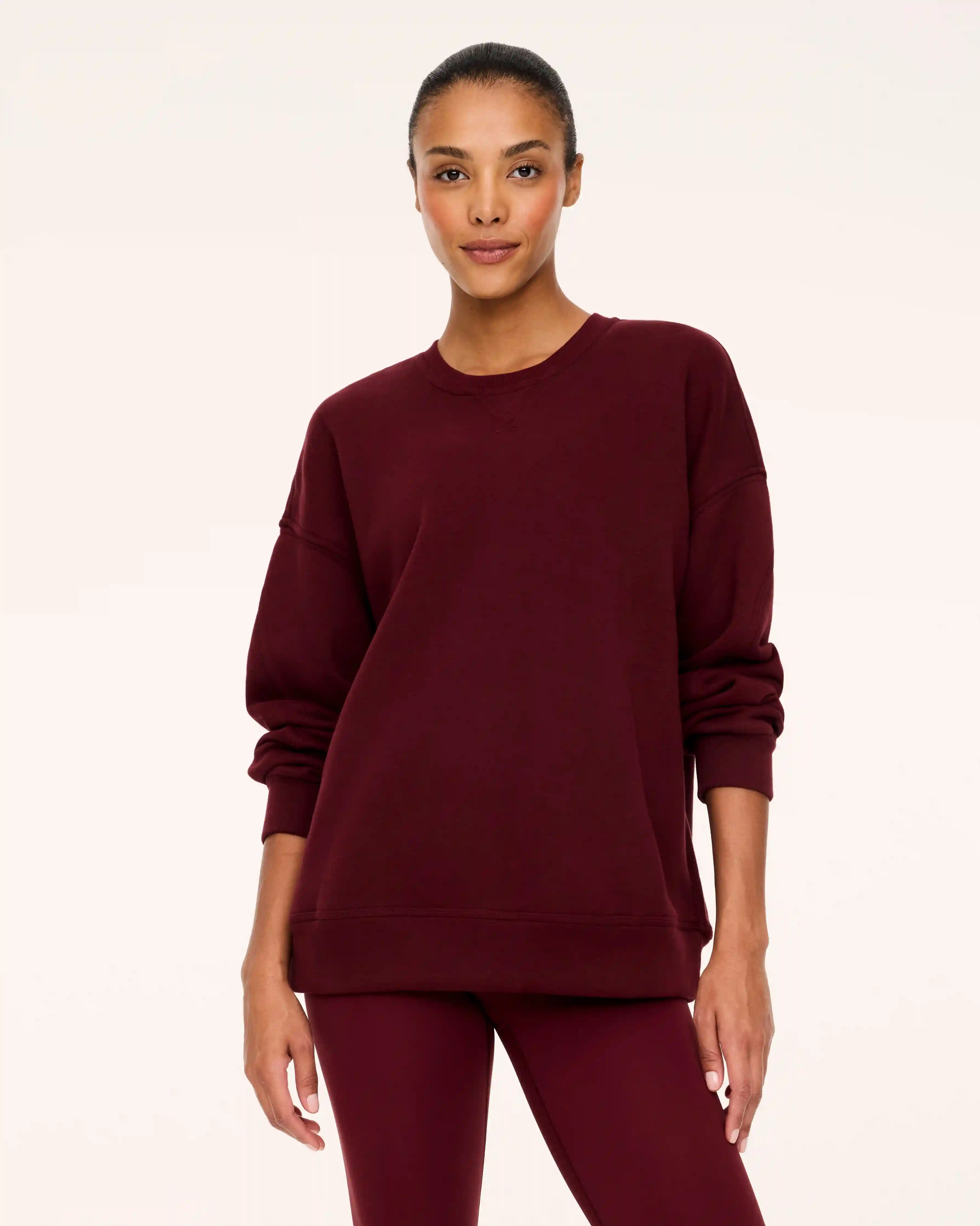 SPANX® BoostUp Cotton Fleece Crewneck Tunic | Vino
