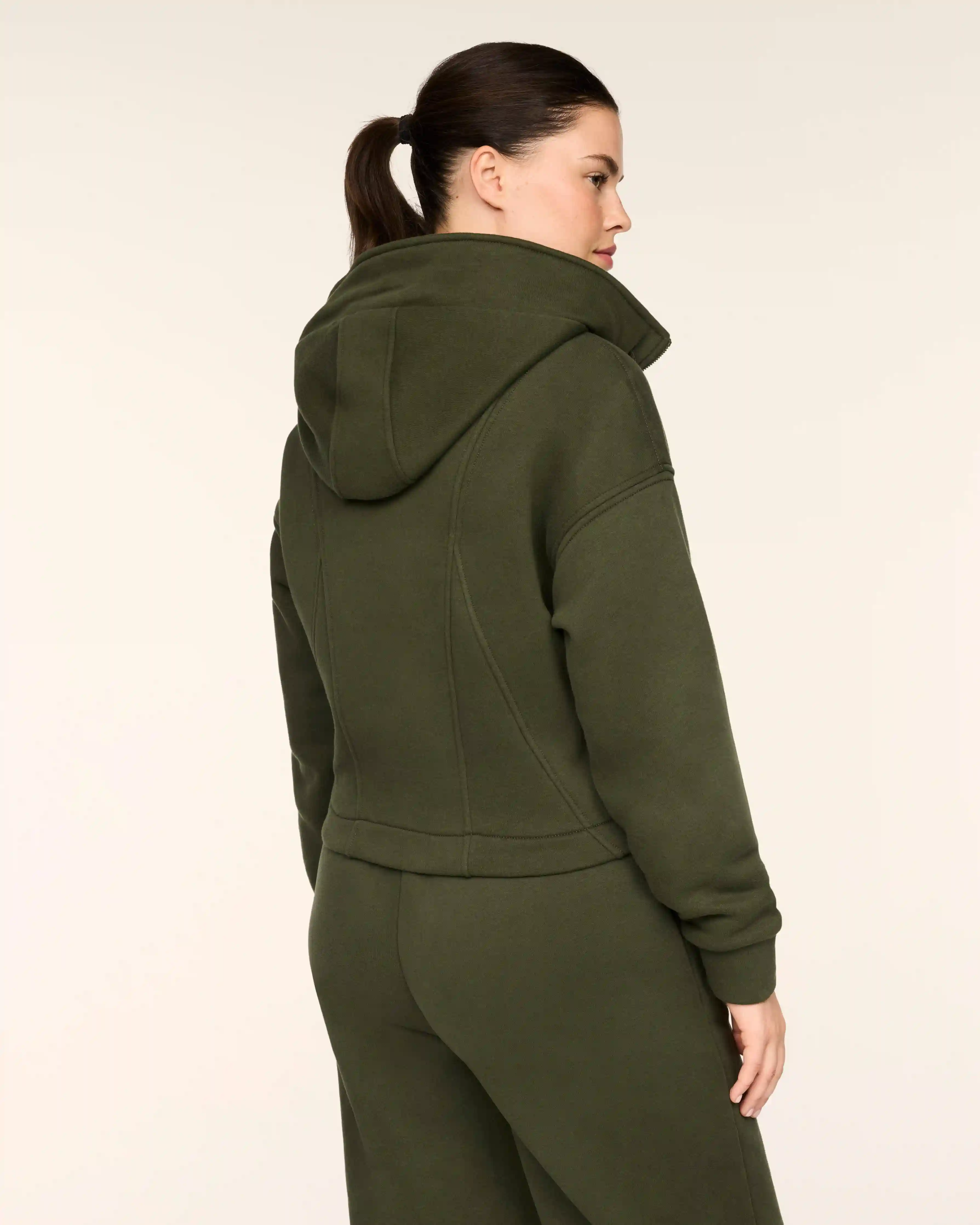 Alternative view of SPANX® BoostUp Cotton Fleece Full Zip Hoodie | Monstera