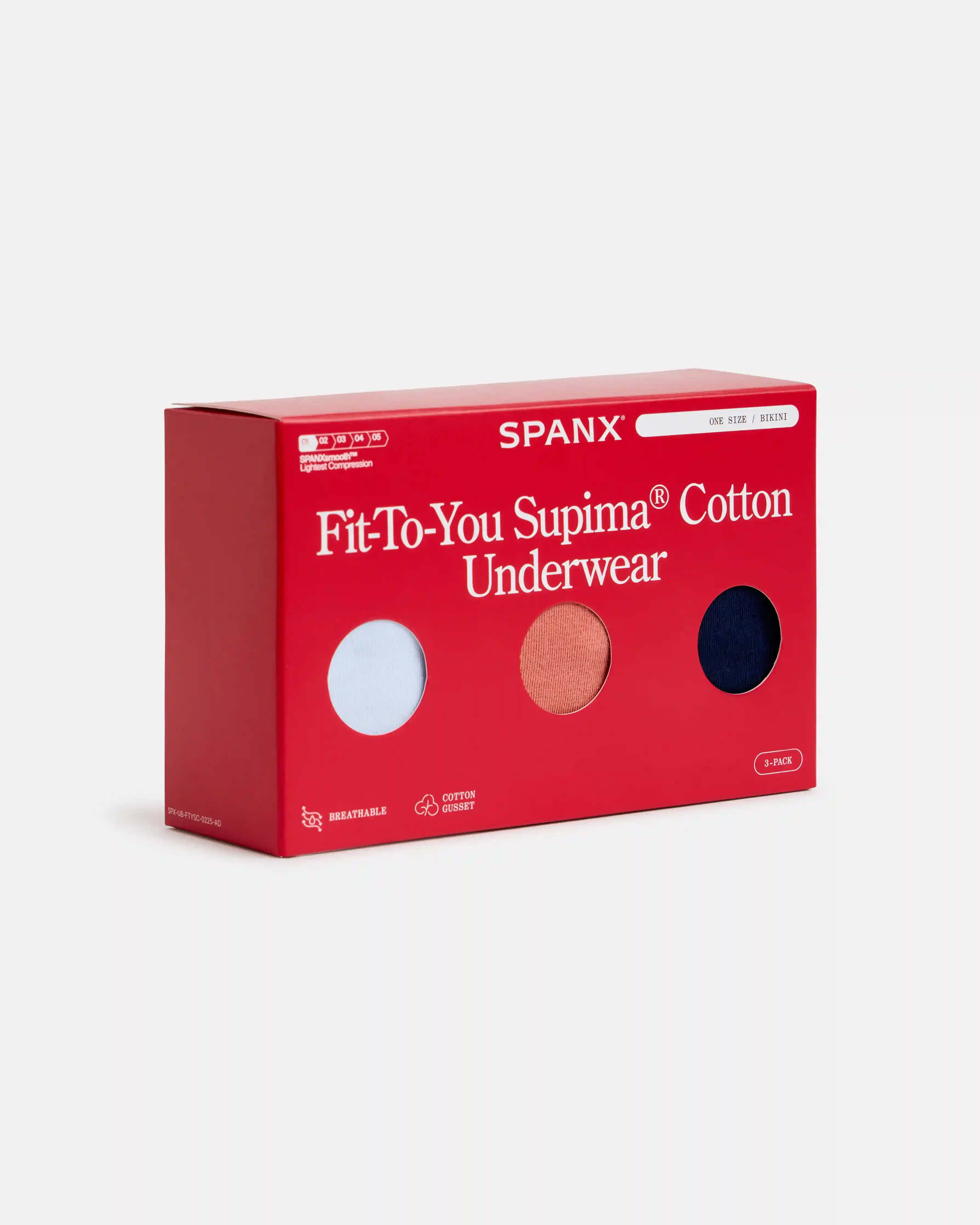 Alternative view of SPANXsmooth®  Fit-To-You Supima® Cotton Bikini 3-Pack | Summit/Clay/Timeless Navy