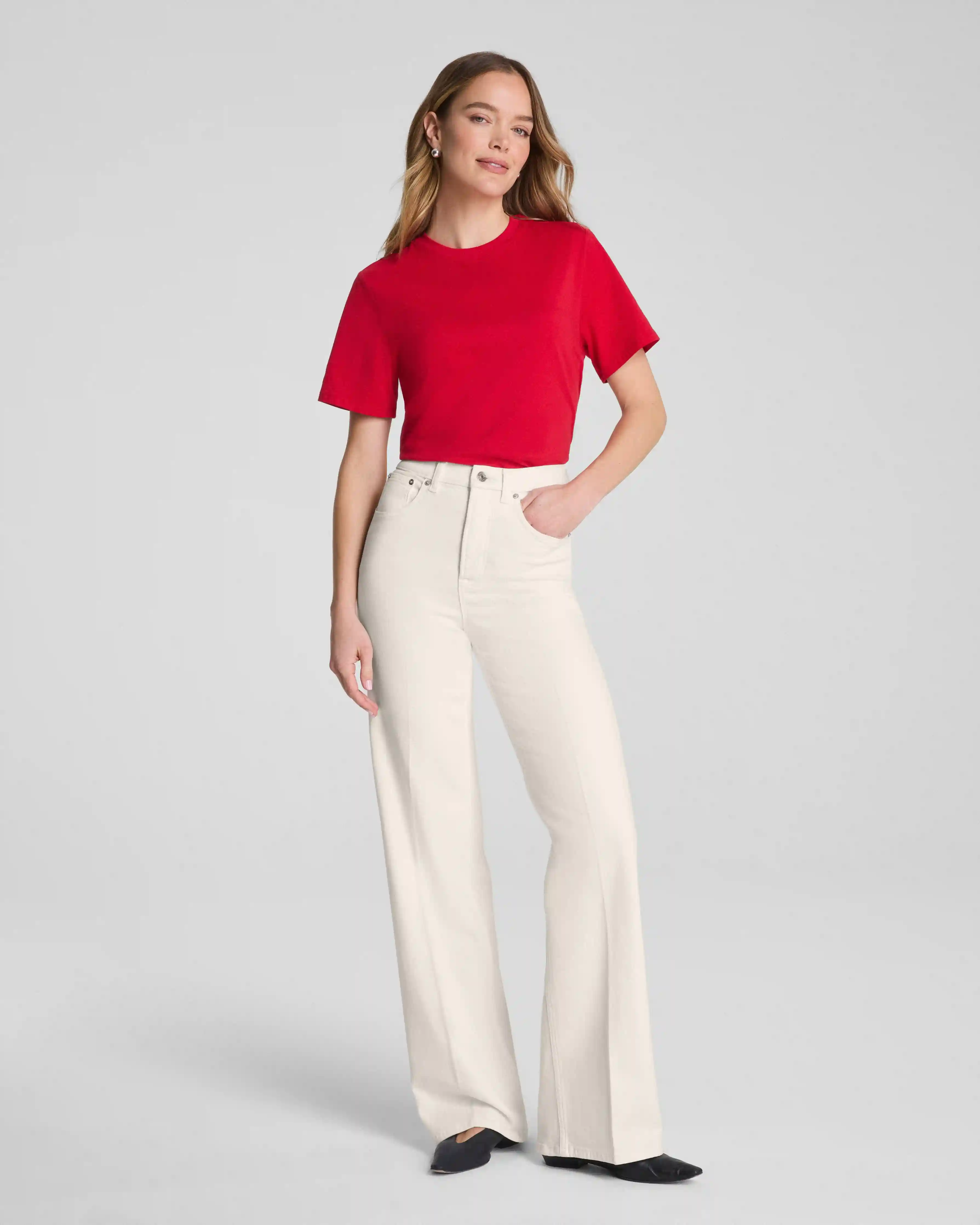 SPANXshape®  Authentic 360 Wide Leg Jeans | Alabaster