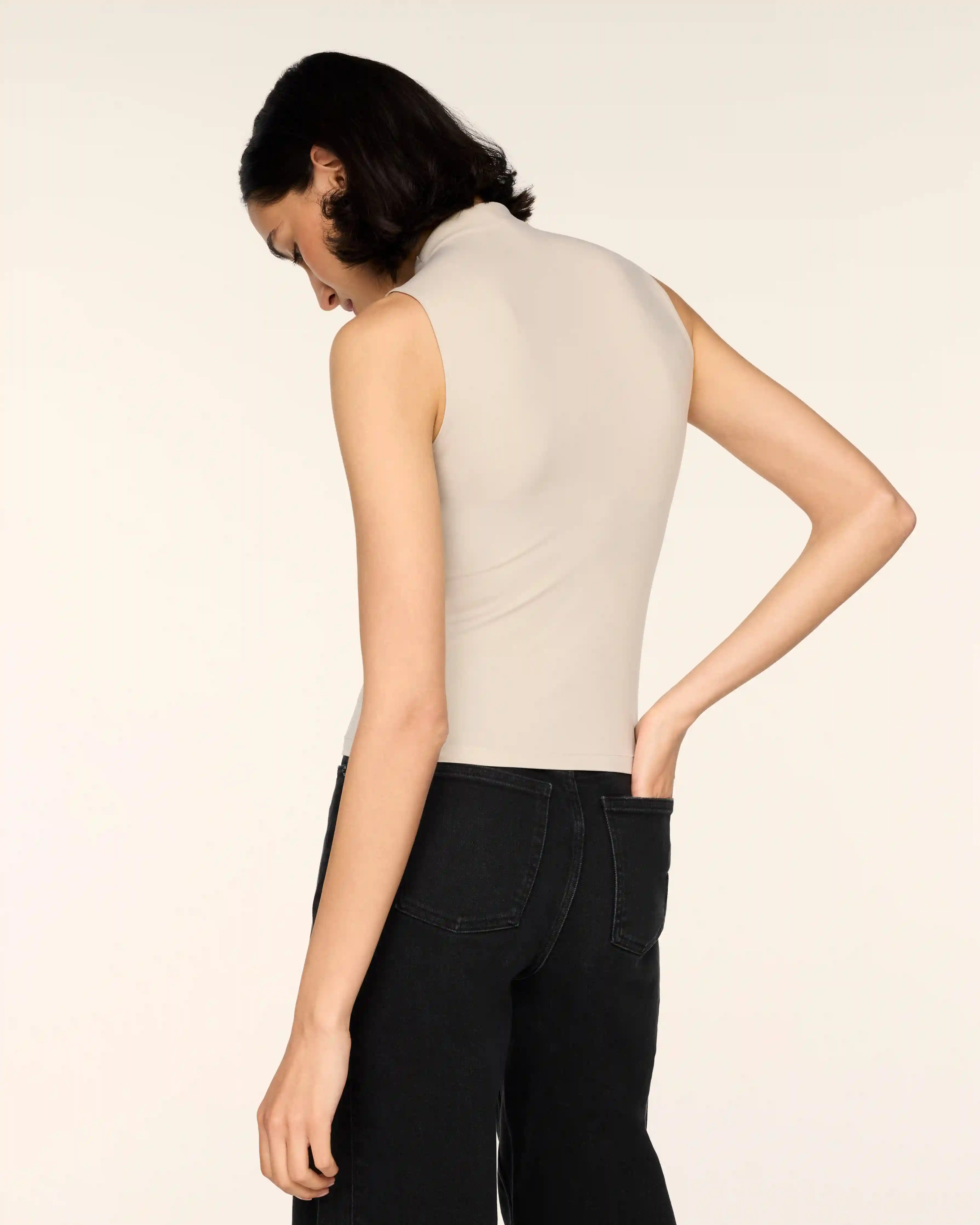 Alternative view of SPANXsmooth™ Jersey Mock Neck Tank | Bone