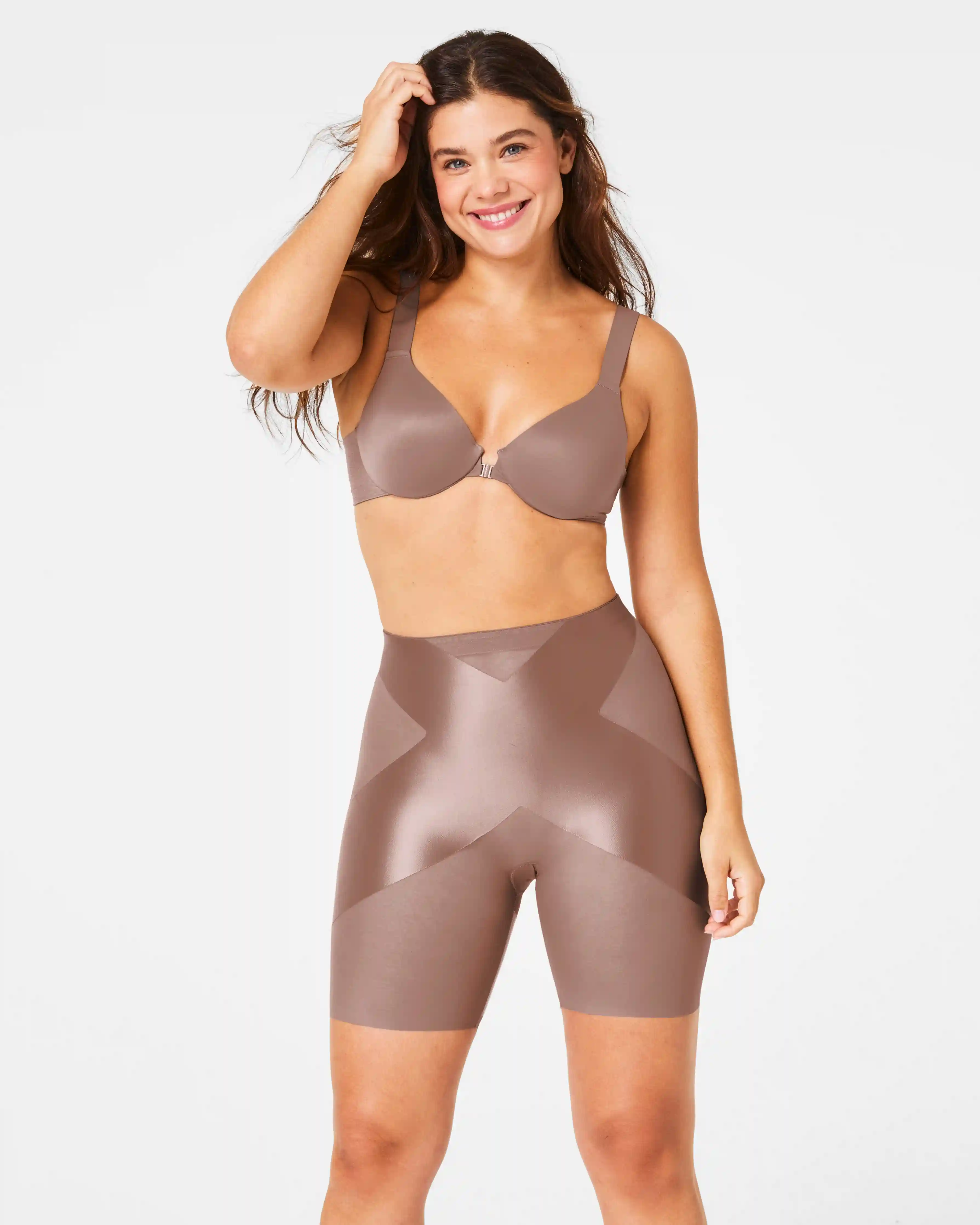 SPANXshape®  Satin-X™ Mid-Thigh Short | Cafe Au Lait