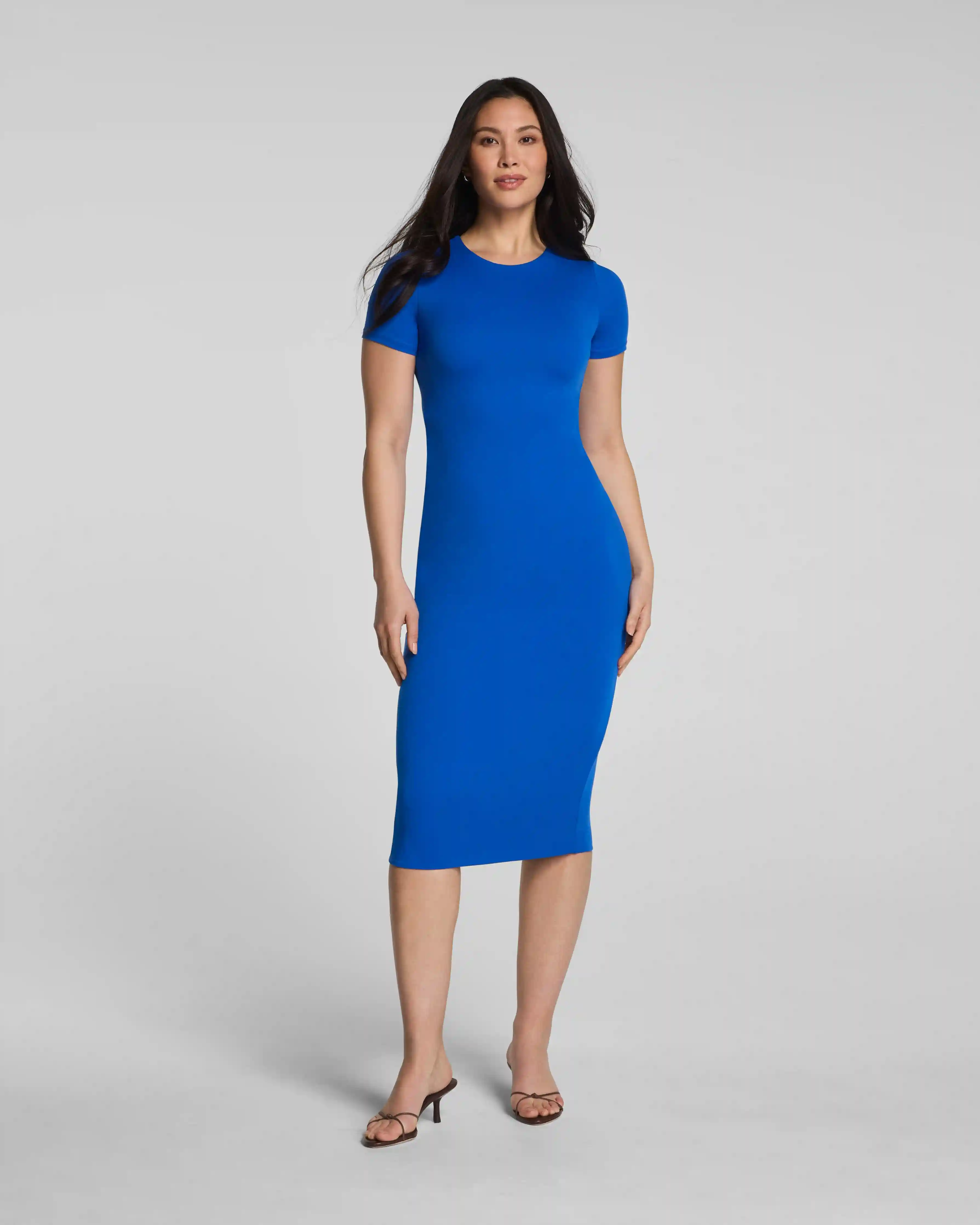 SPANXsmooth®  Jersey Crewneck Short Sleeve Midi Dress | Current