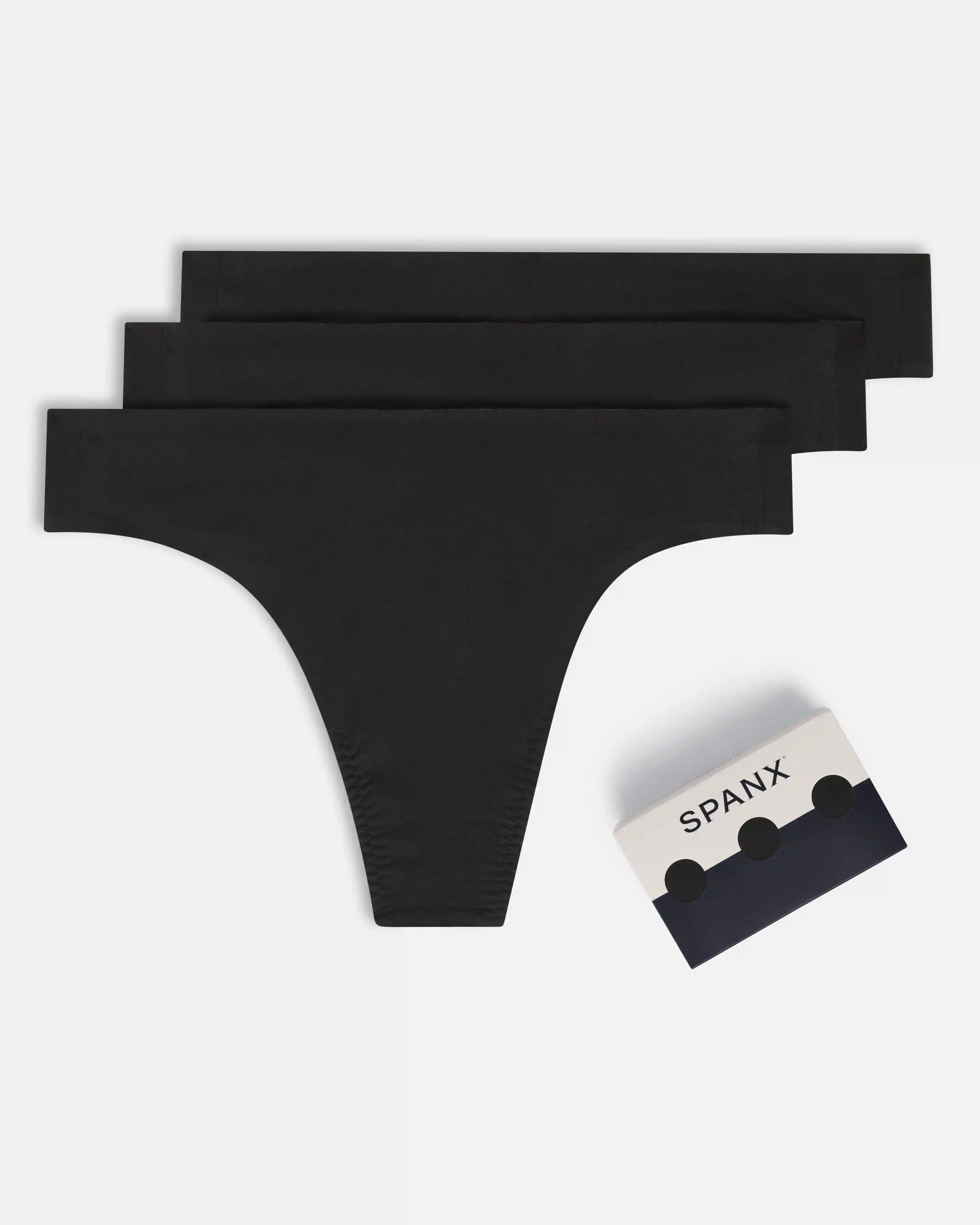 SPANXsmooth®  Fit-To-You Supima® Cotton Thong 3-Pack | Very Black
