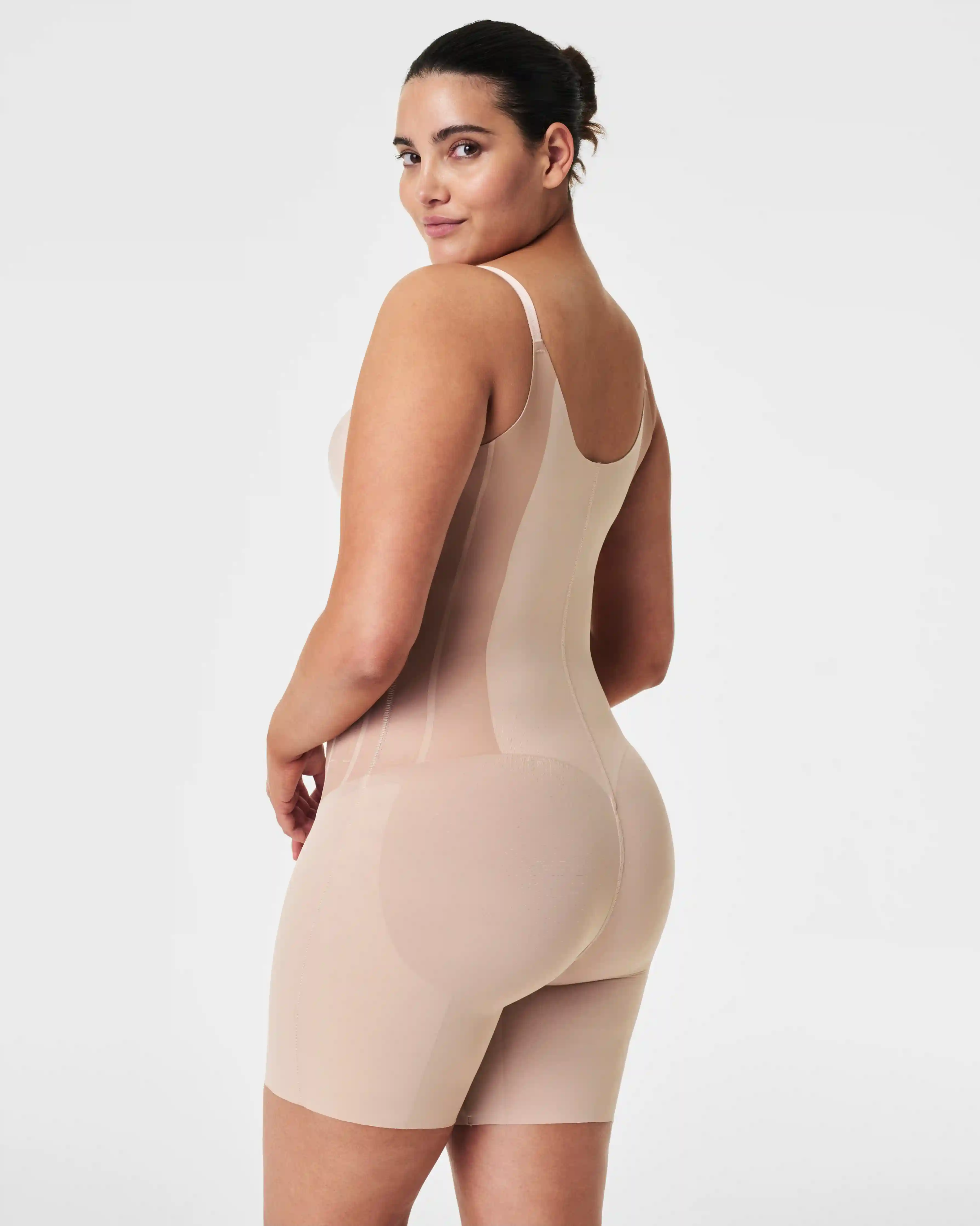Alternative view of SPANXsupersculpt®  TotalContour Open-Bust Mid-Thigh Bodysuit | Natural Bronze