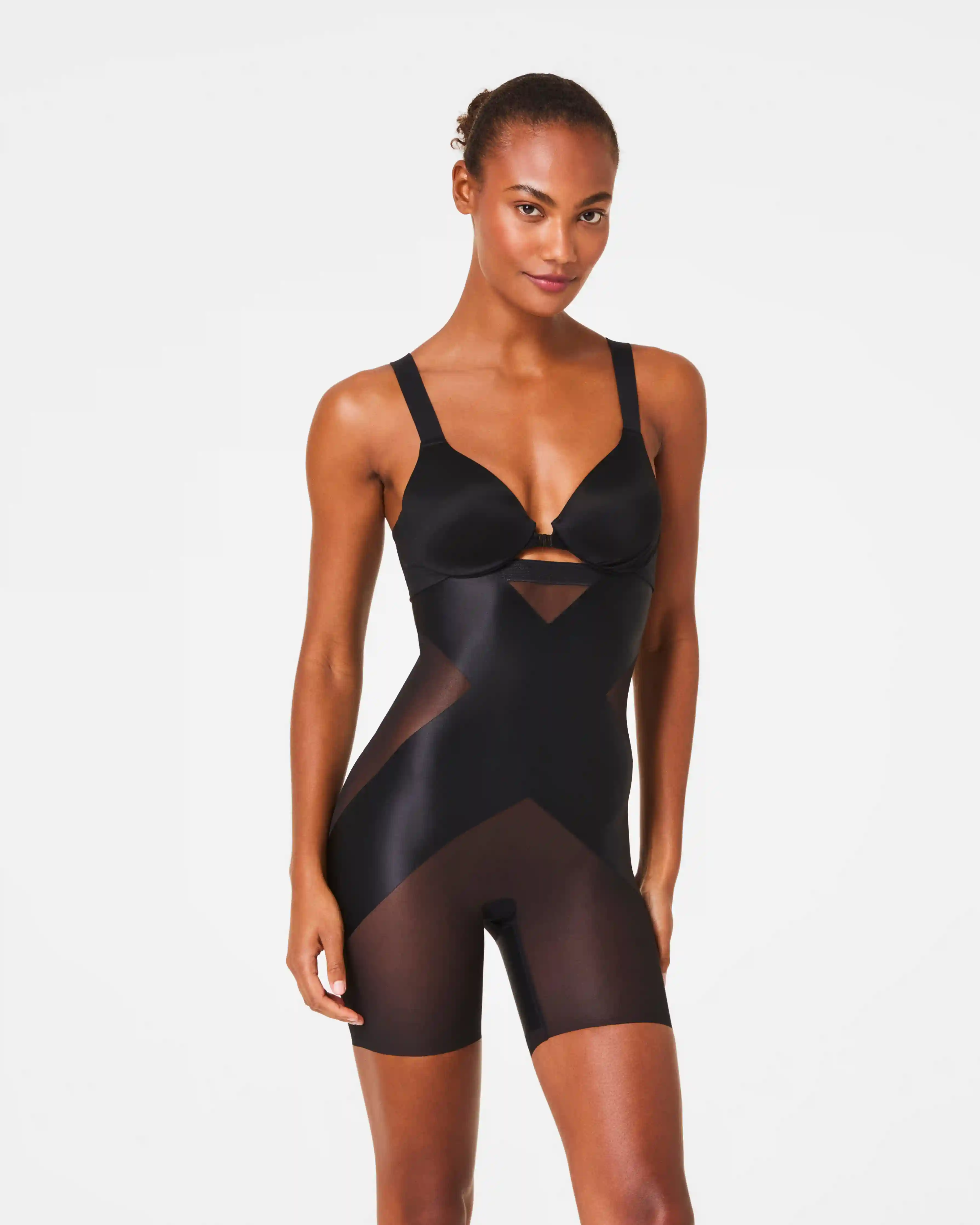 SPANXshape®  Satin-X™ High-Waisted Mid-Thigh Short | Very Black