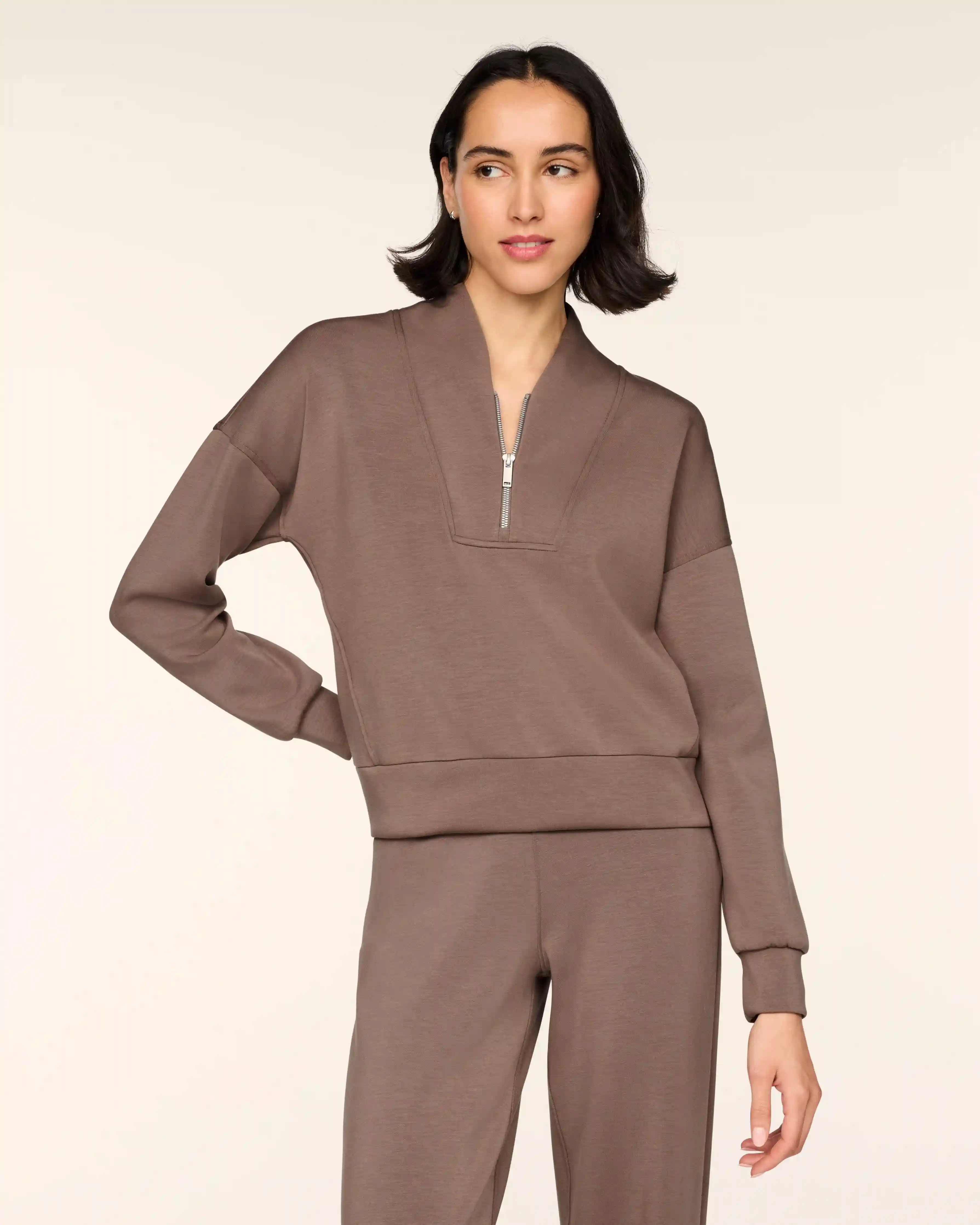 SPANX AirEssentials® Shawl Collar Half Zip | Ironstone