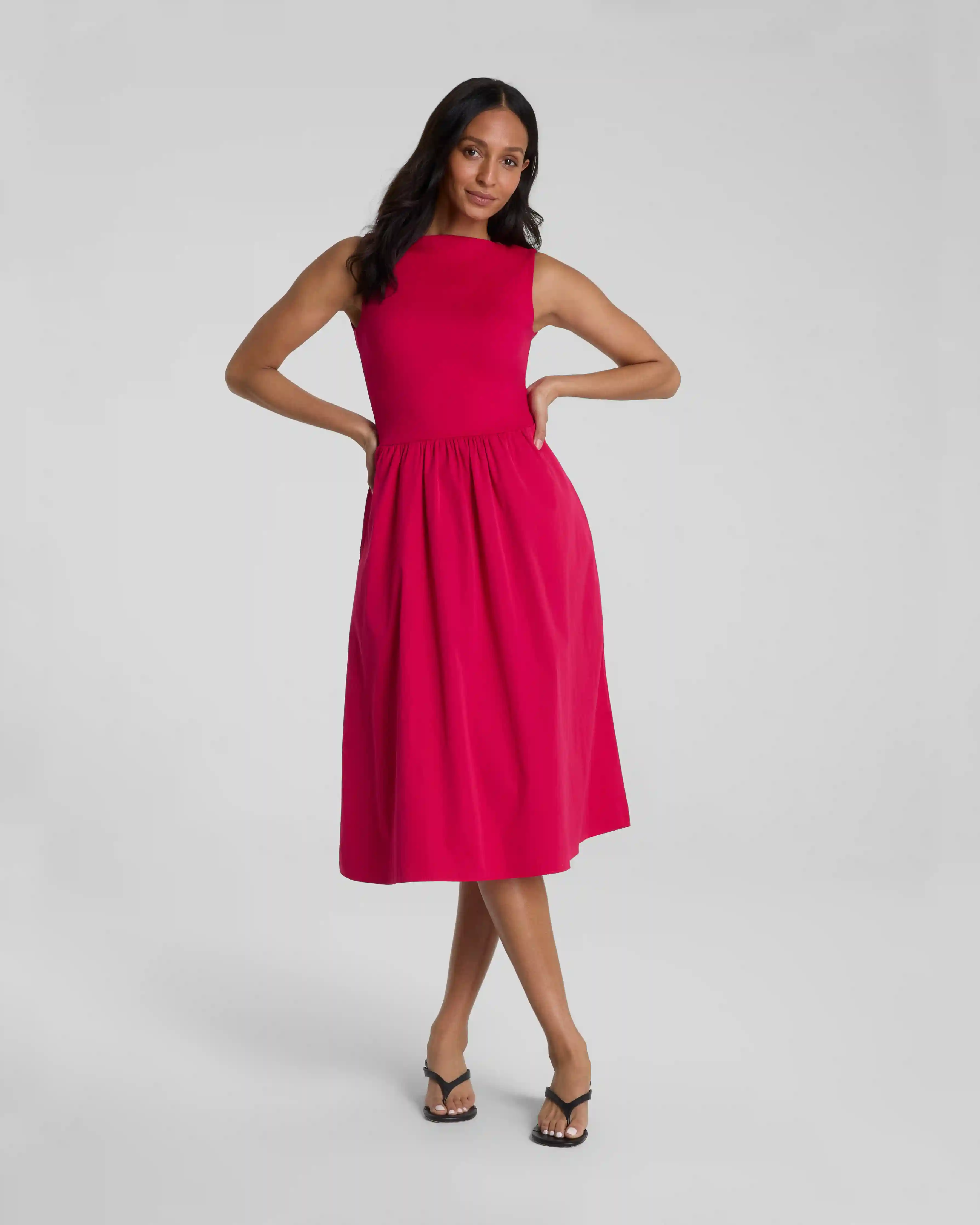 SPANXsmooth®  Jersey High Neck Midi Dress | Fuchsia