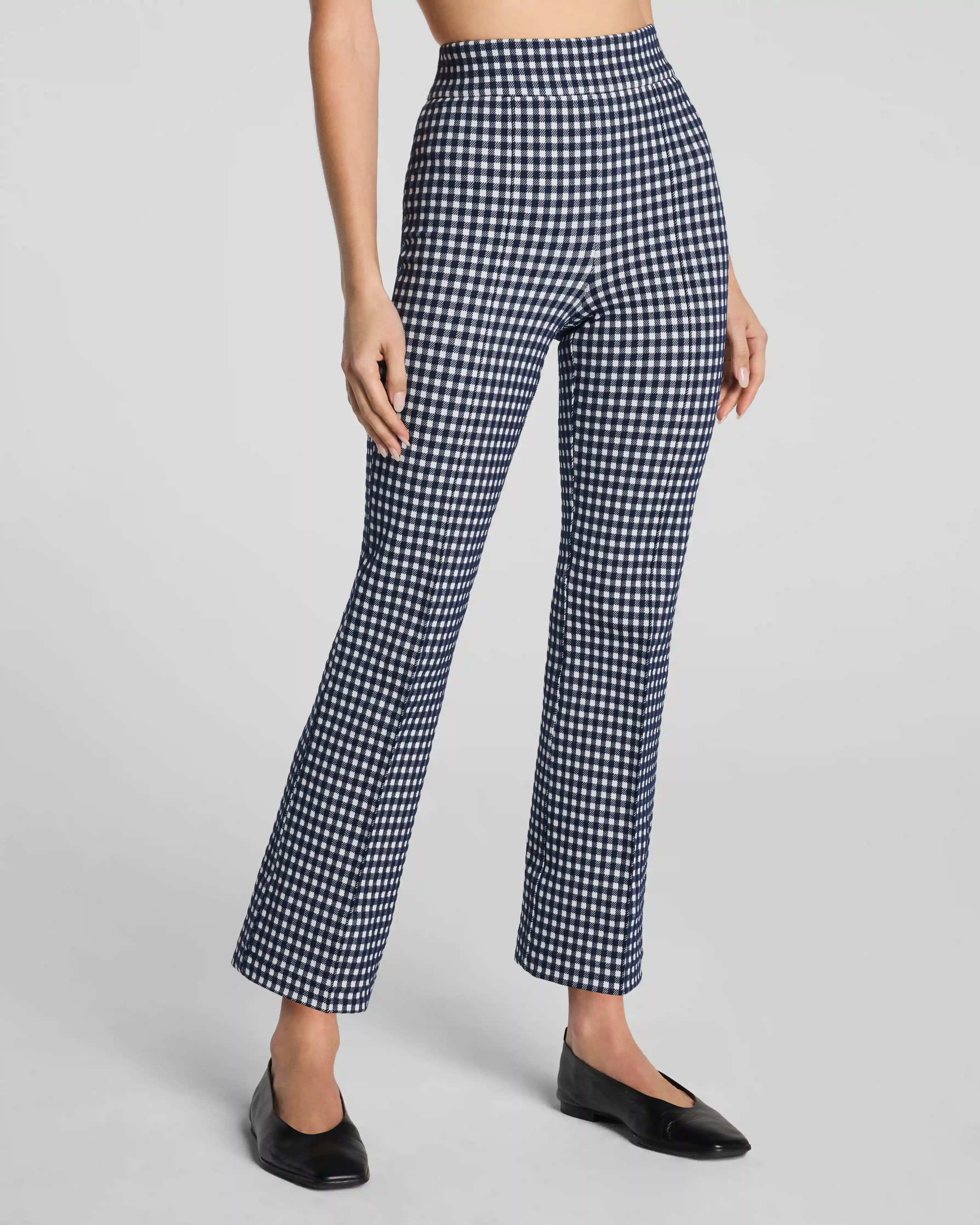 Alternative view of SPANXsupersmooth®  PerfectFit Ponte Kick Flare Pant with Pintuck | Timeless Navy Gingham