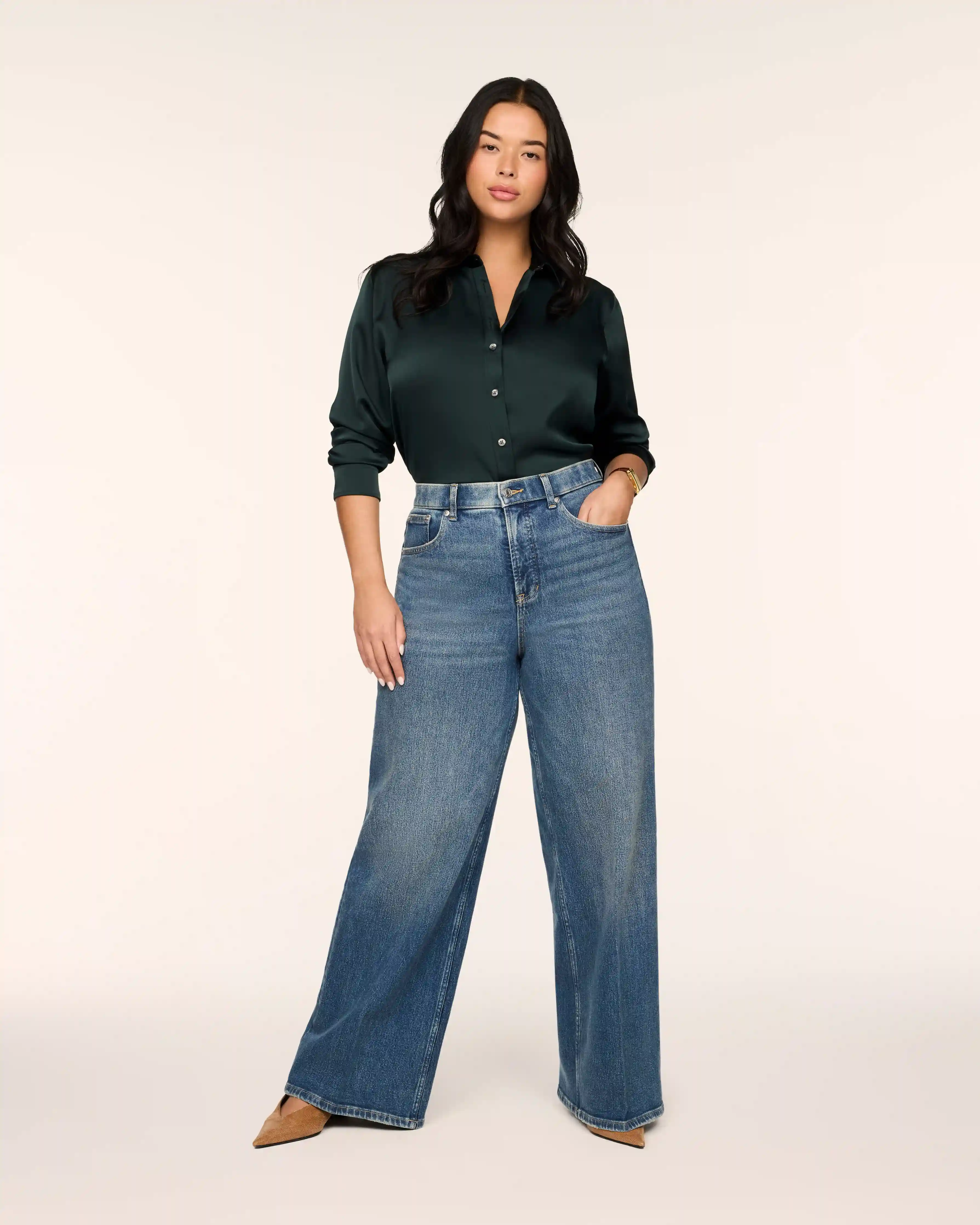 SPANXshape™ Authentic 360 Wide Leg Jeans | Vintage Tide