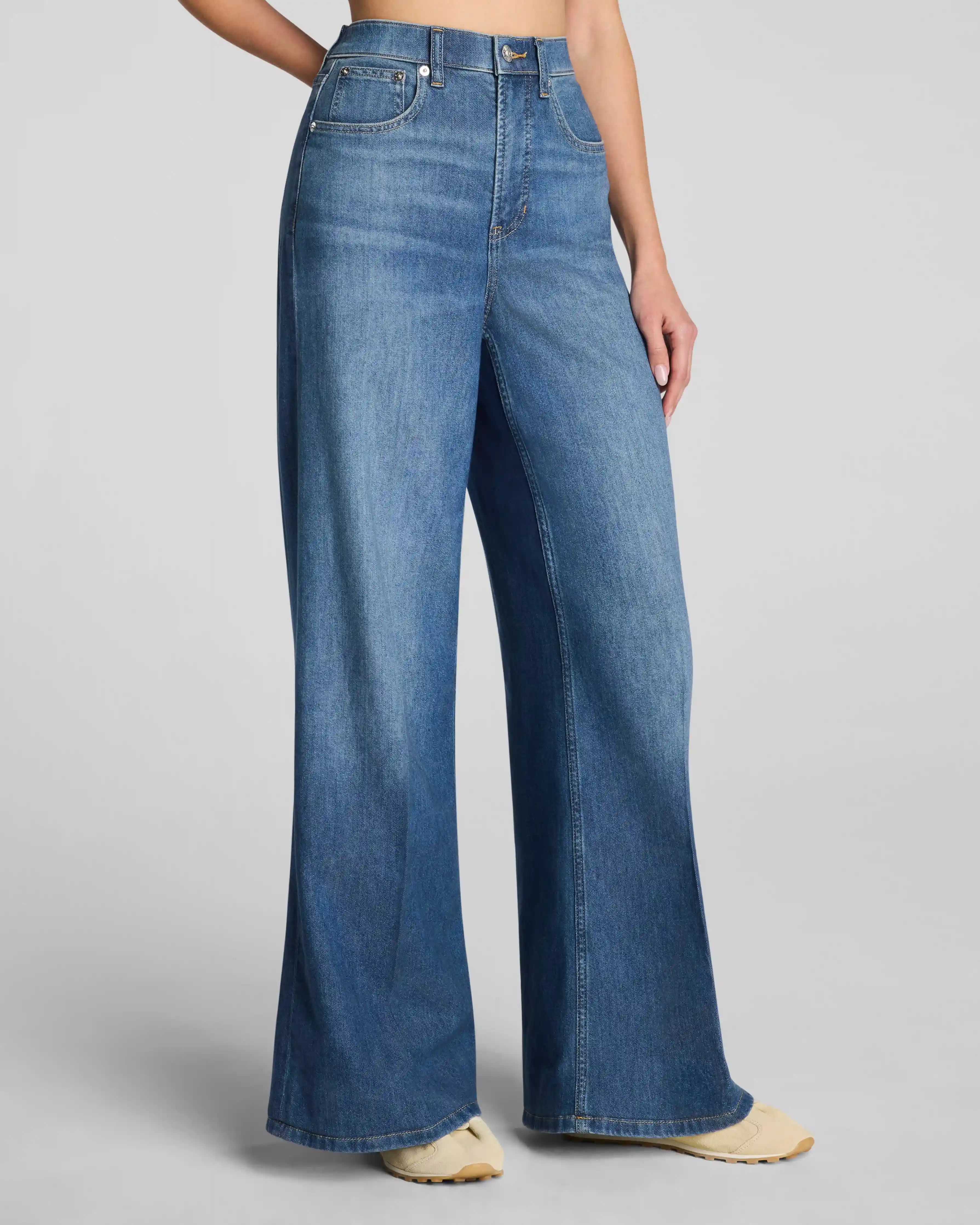 Alternative view of SPANXsupersmooth®  Authentic 360 Lightweight Super Wide Leg Jeans | Oceanic