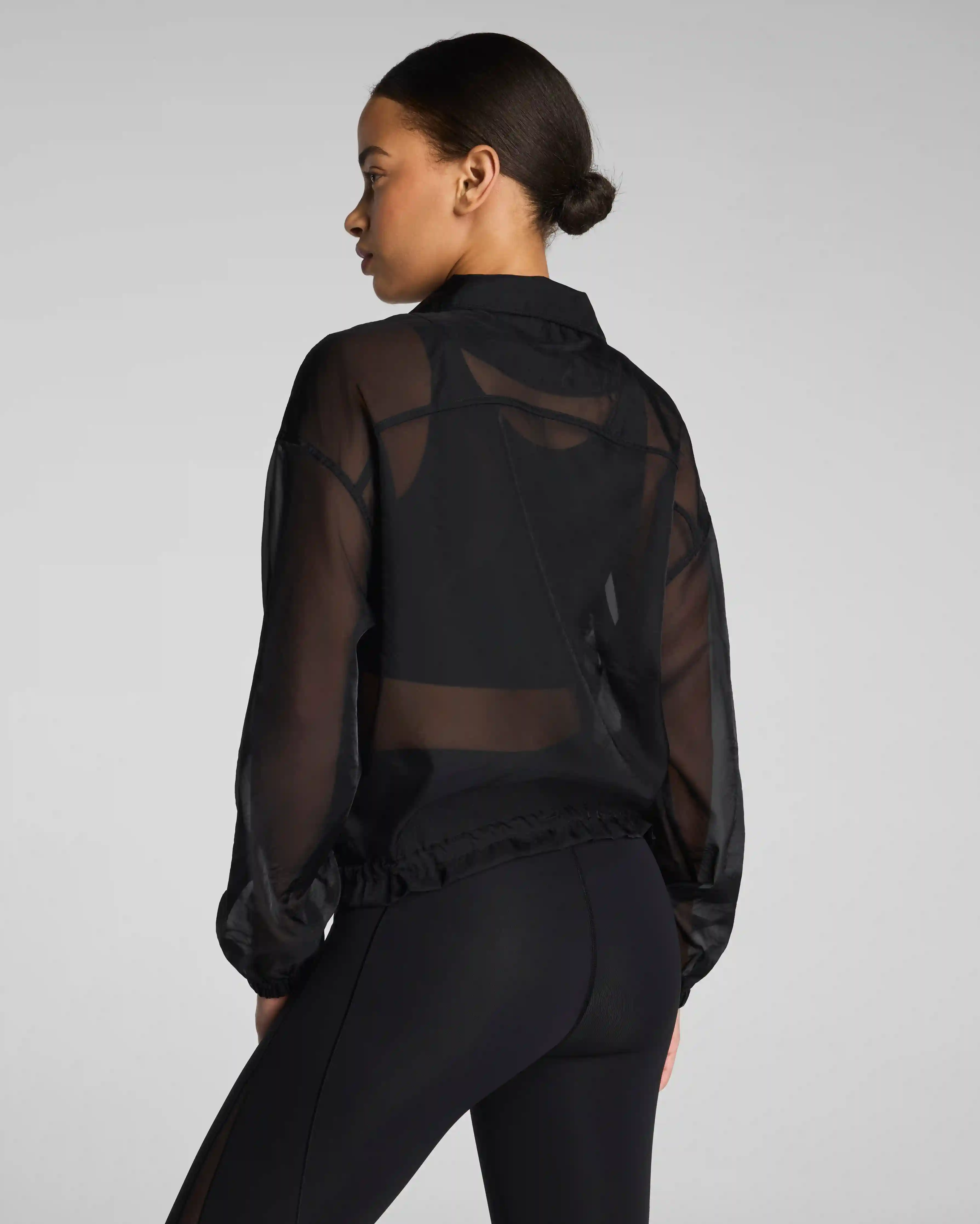 Alternative view of SPANX® BodyLine Sheerious Full Zip Jacket | Very Black