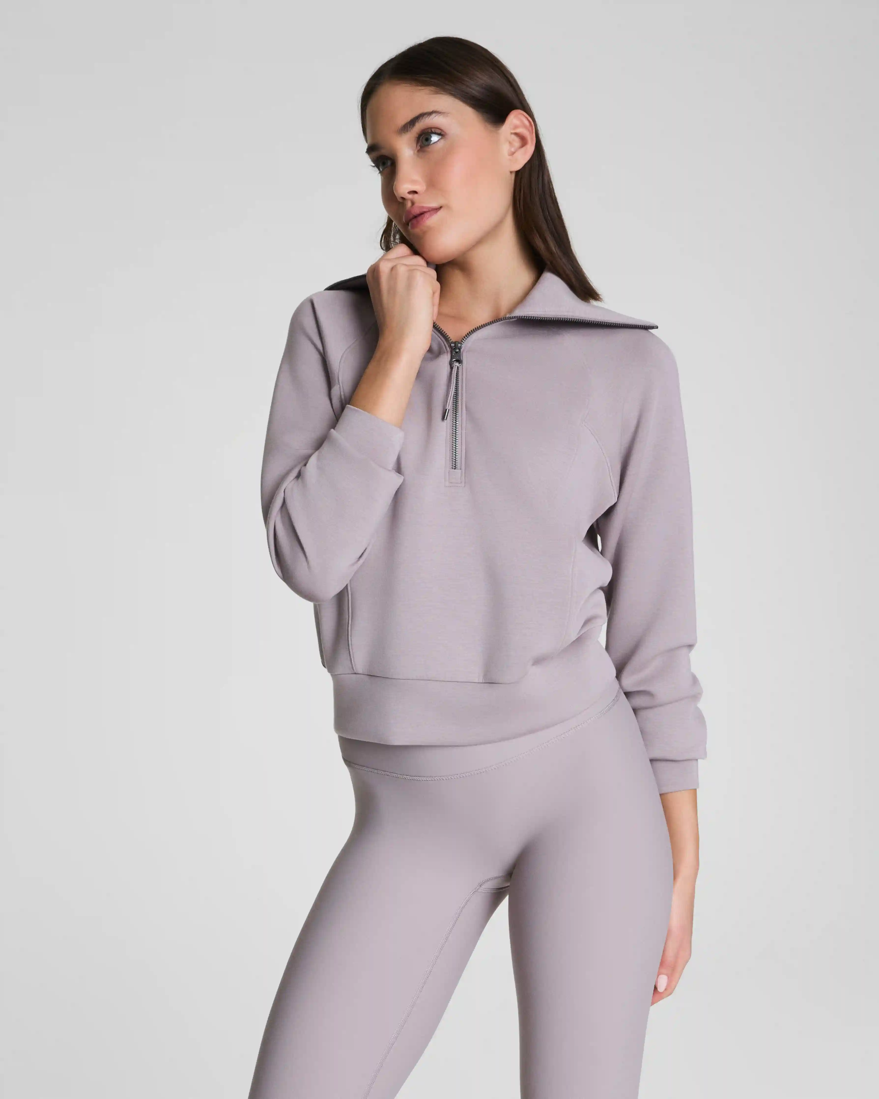 SPANX AirEssentials® Half Zip | Coastal Fog