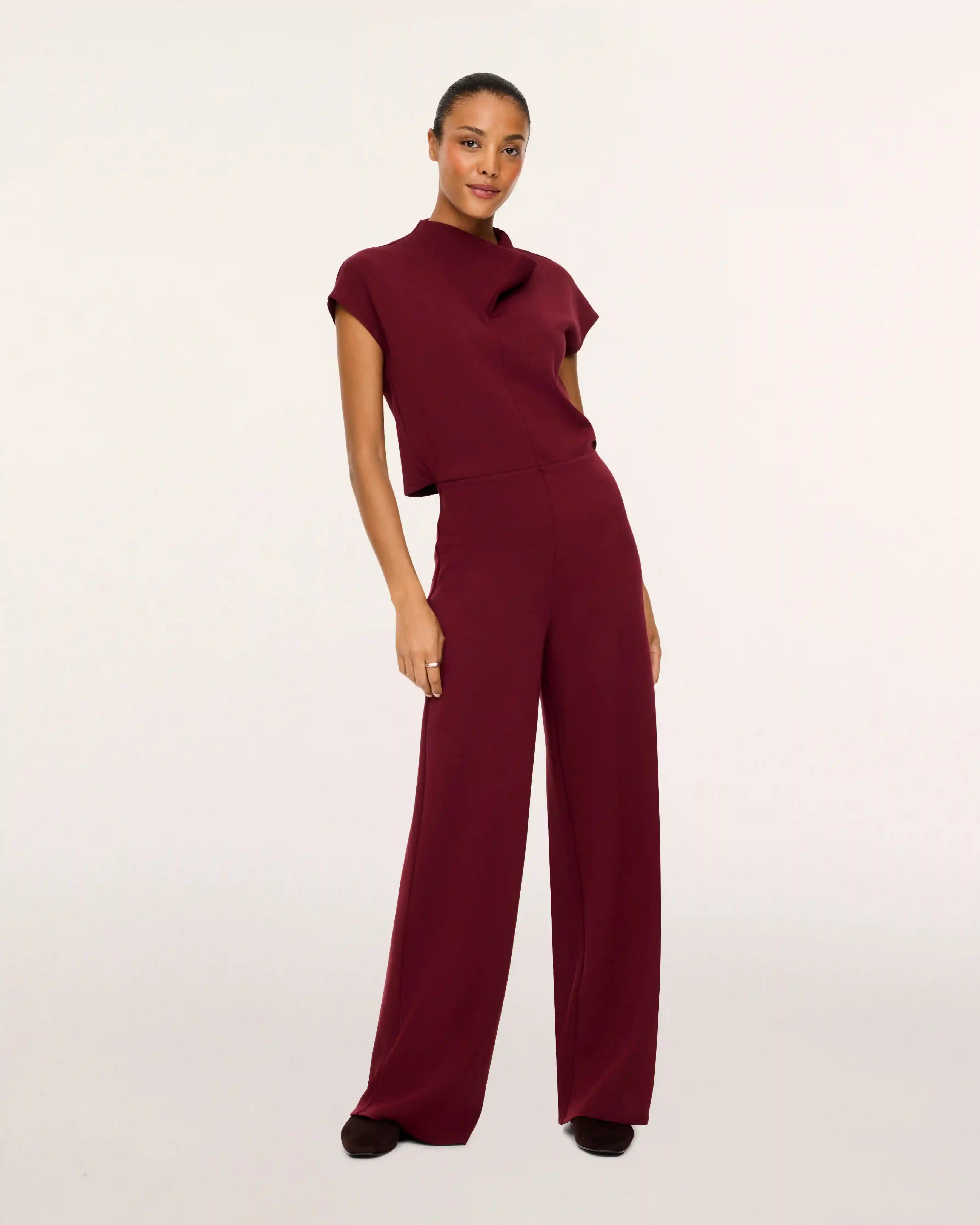 SPANX AirEssentials® Draped Cowl Neck Jumpsuit | Vino