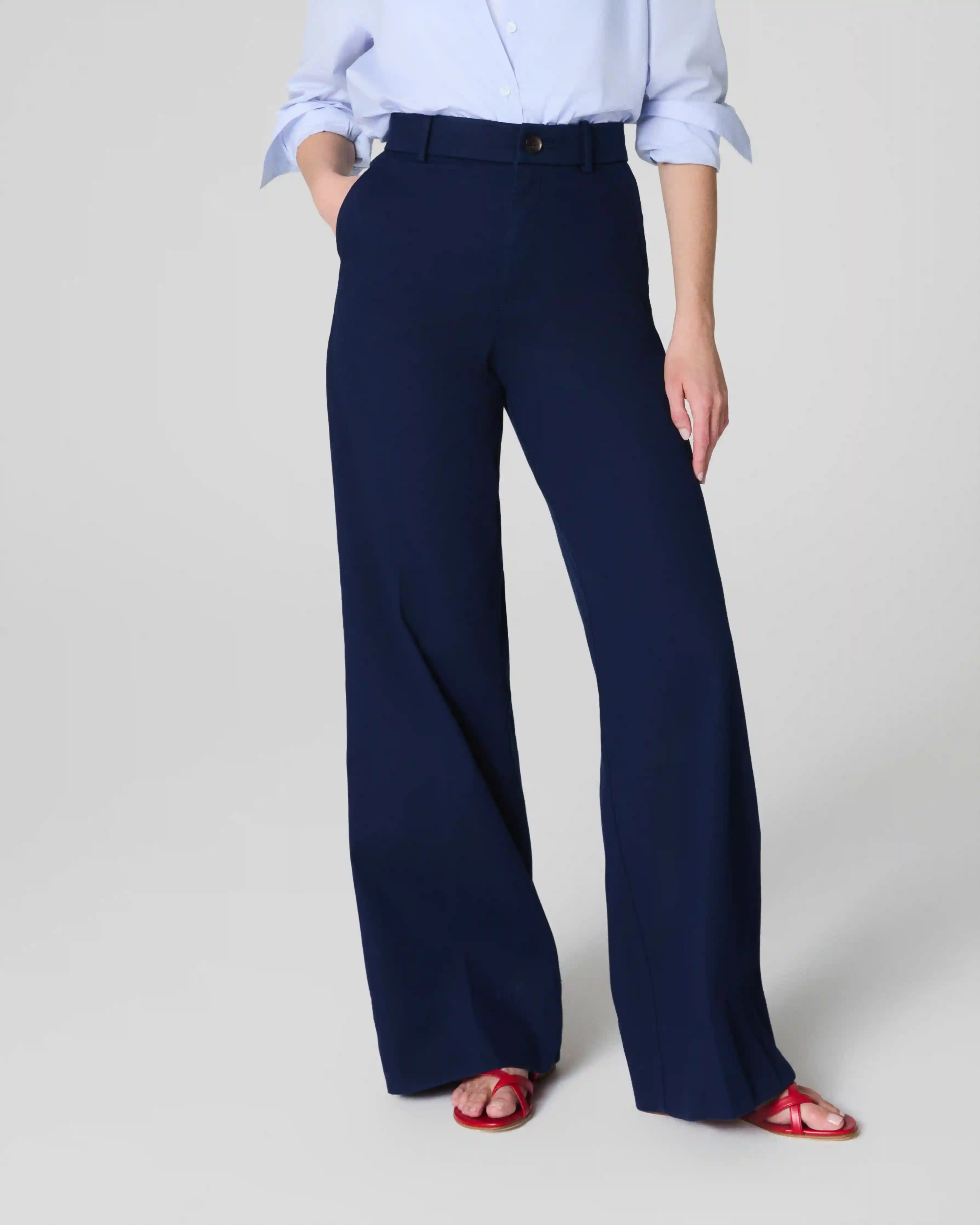 Alternative view of SPANXsupersmooth®  Stretch Twill Wide Leg Pant | Timeless Navy