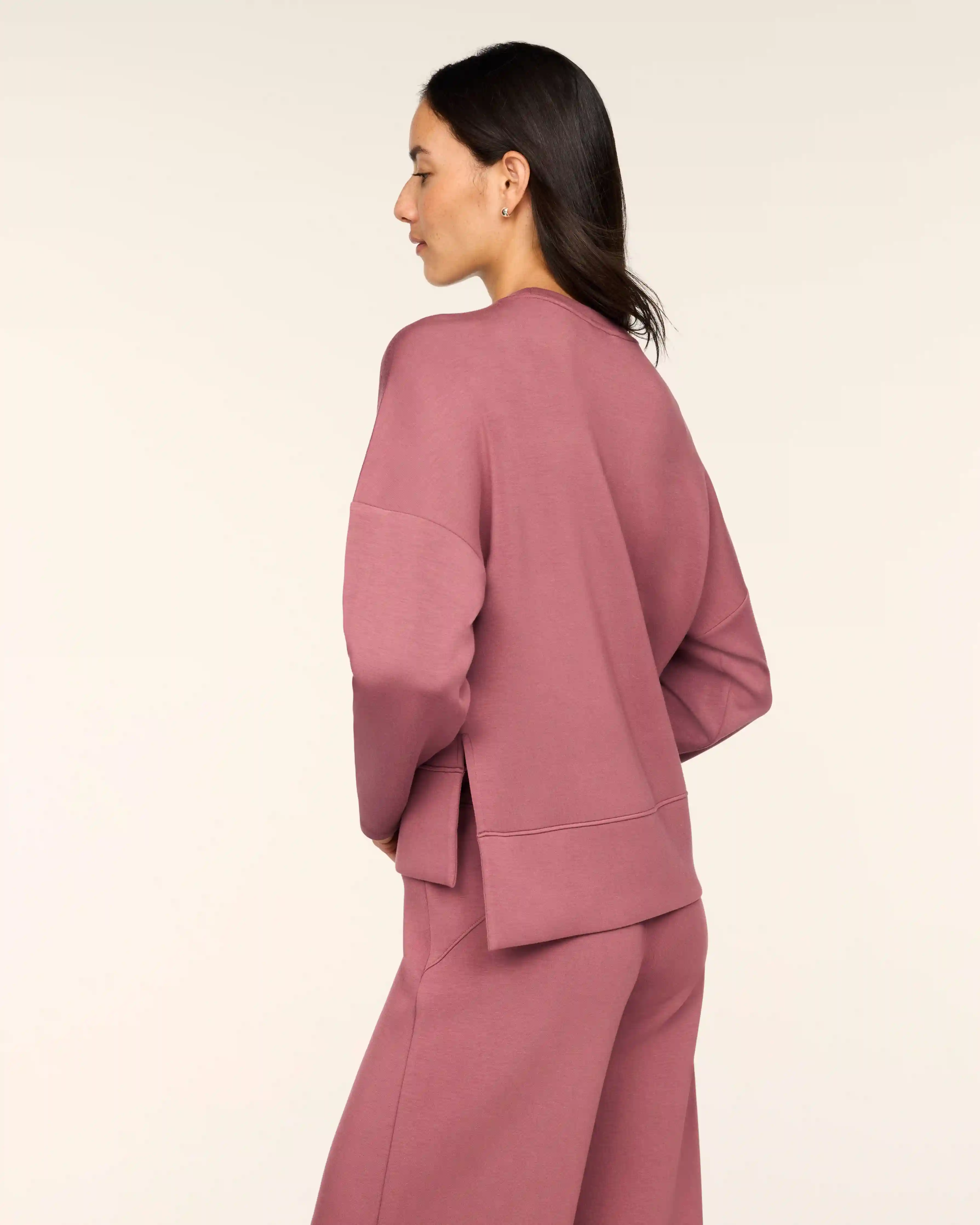 Alternative view of SPANX AirEssentials® Crewneck Long Sleeve Top | Rum Raisin