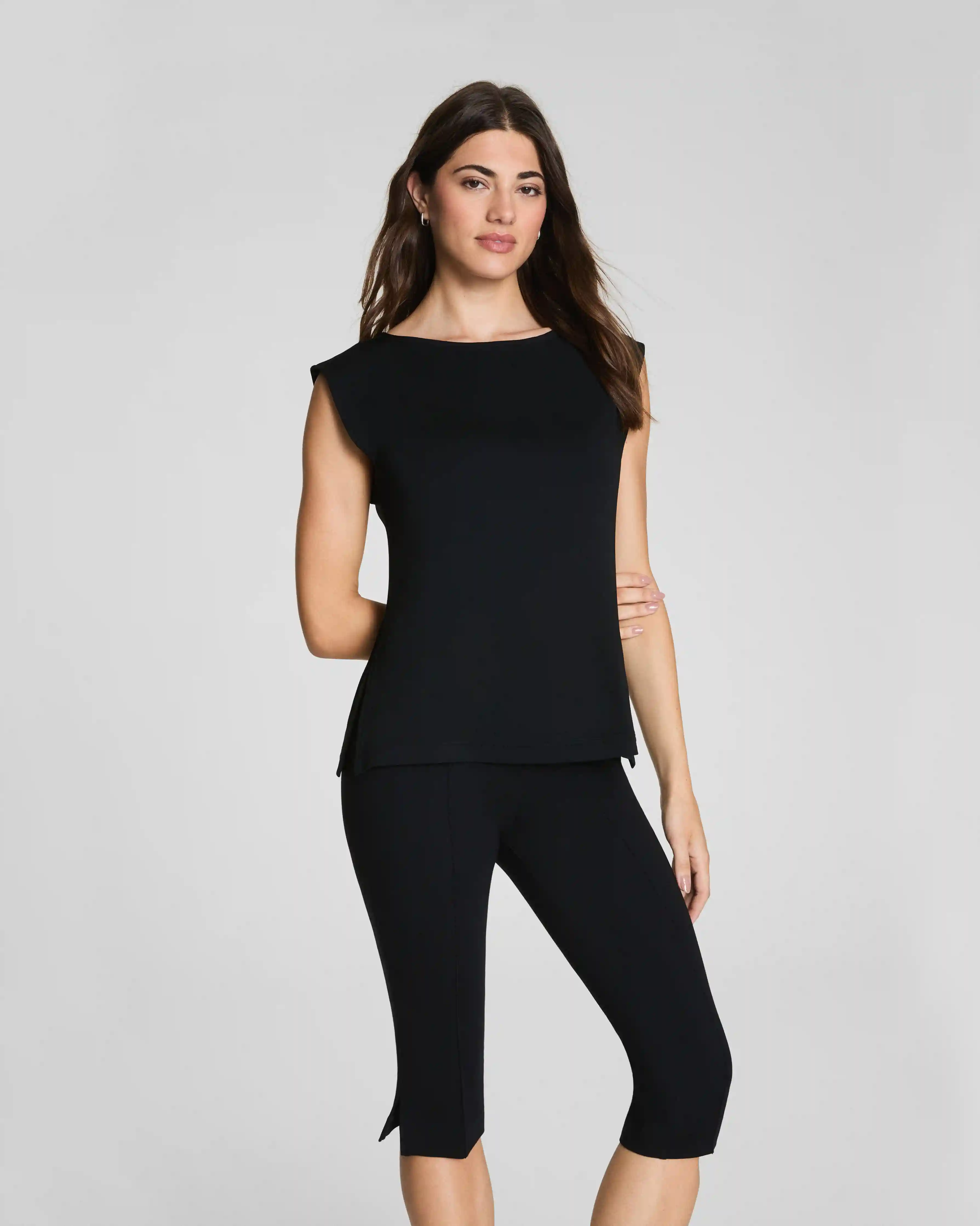 SPANX® Sleek Jersey High Neck Tee | Classic Black