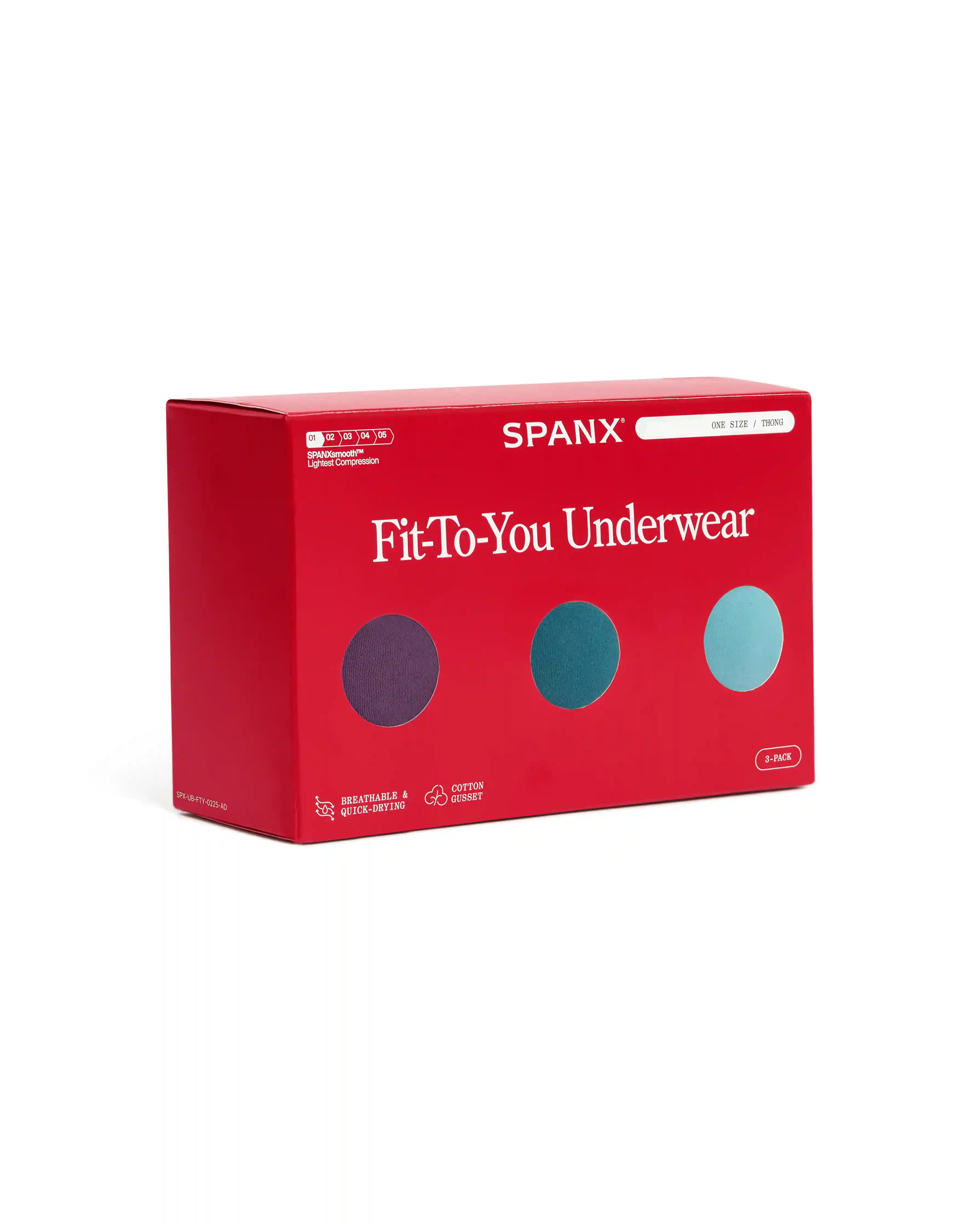 Alternative view of SPANXsmooth® Fit-To-You Thong 3-Pack Box | Evening Lilac/Spruce/Patina