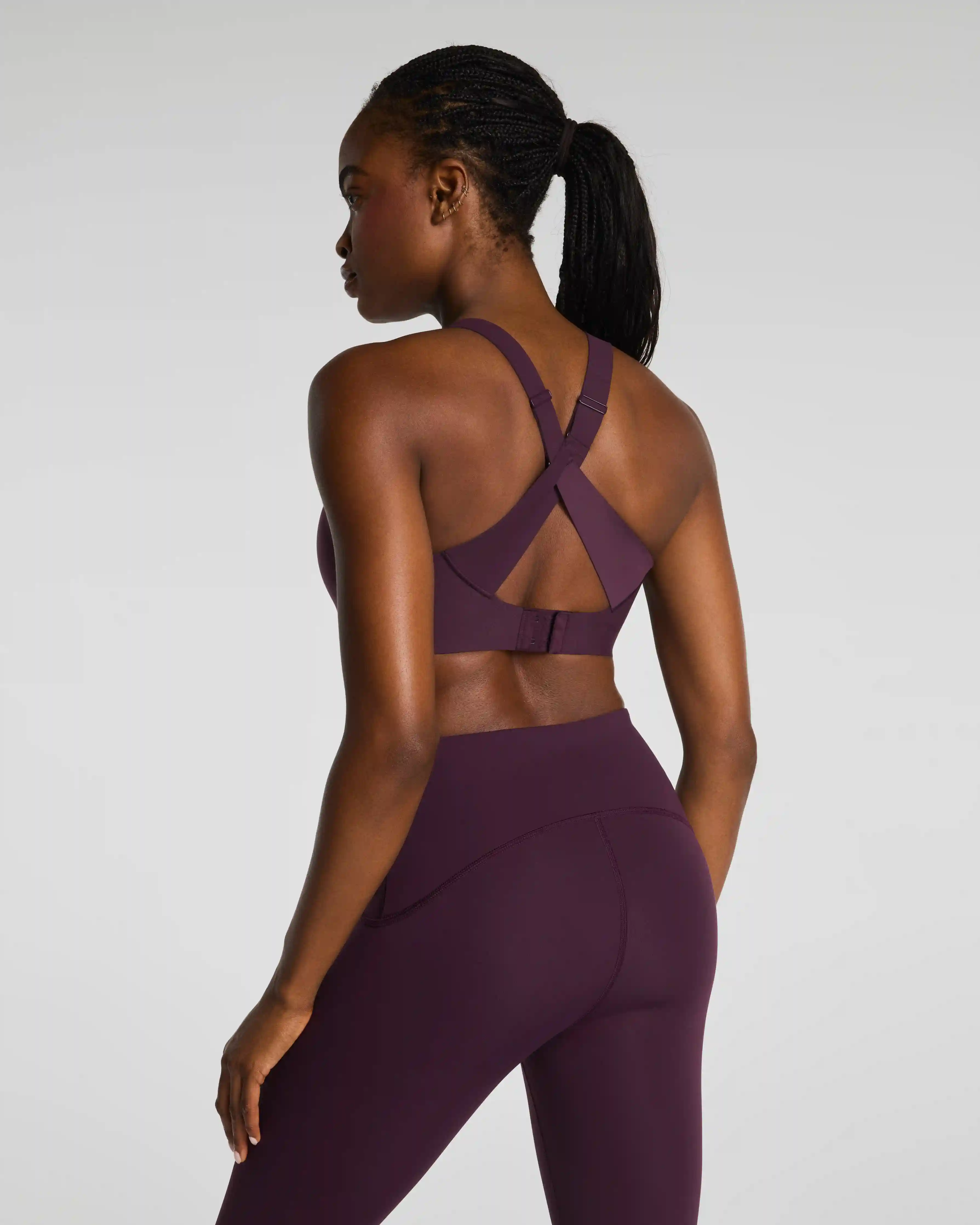 Alternative view of SPANX® BoostUp Medium Impact Sports Bra | Blackberry