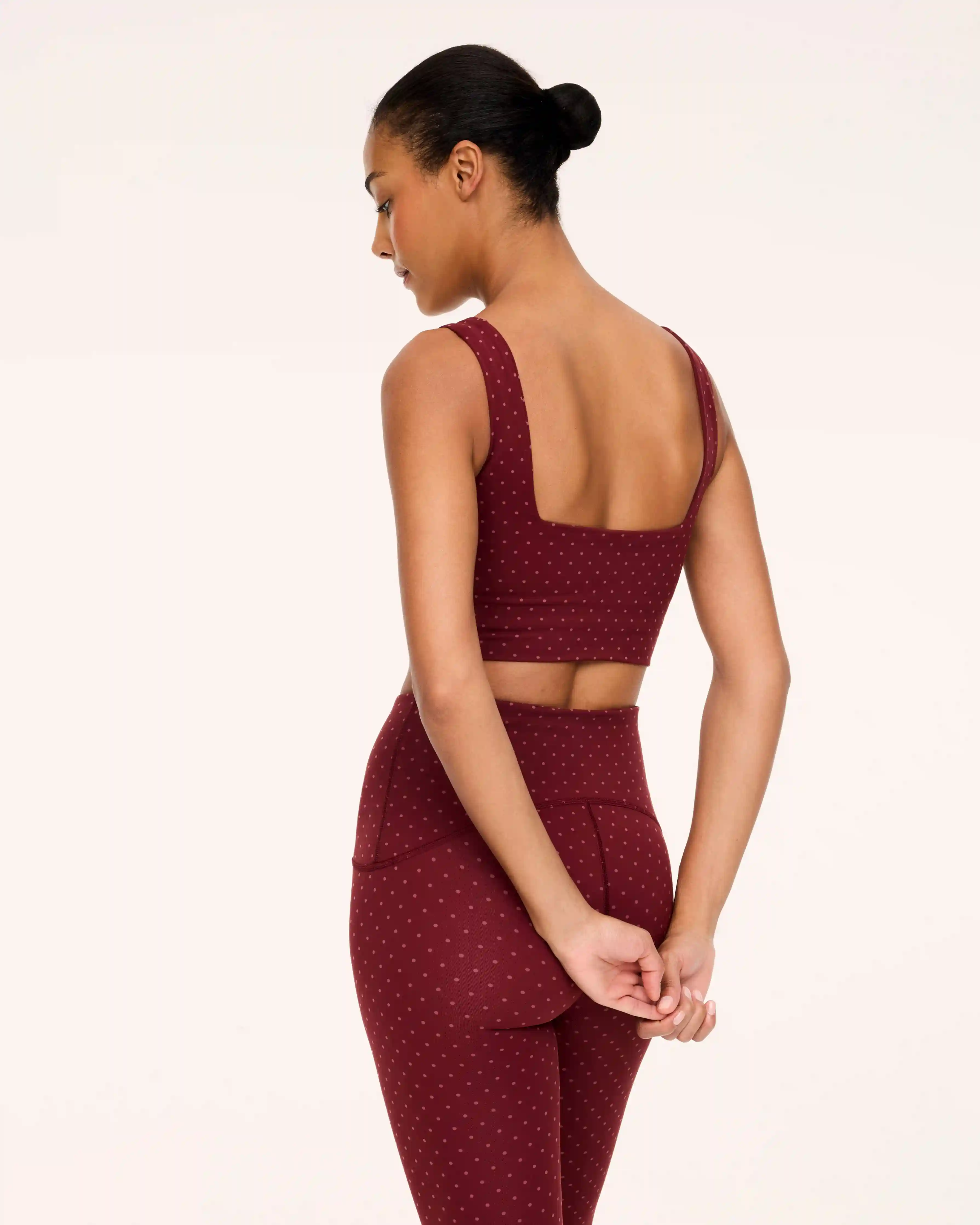 Alternative view of SPANX® BoostUp Cropped Square Neck Shelf Tank | Vino Polka Dot