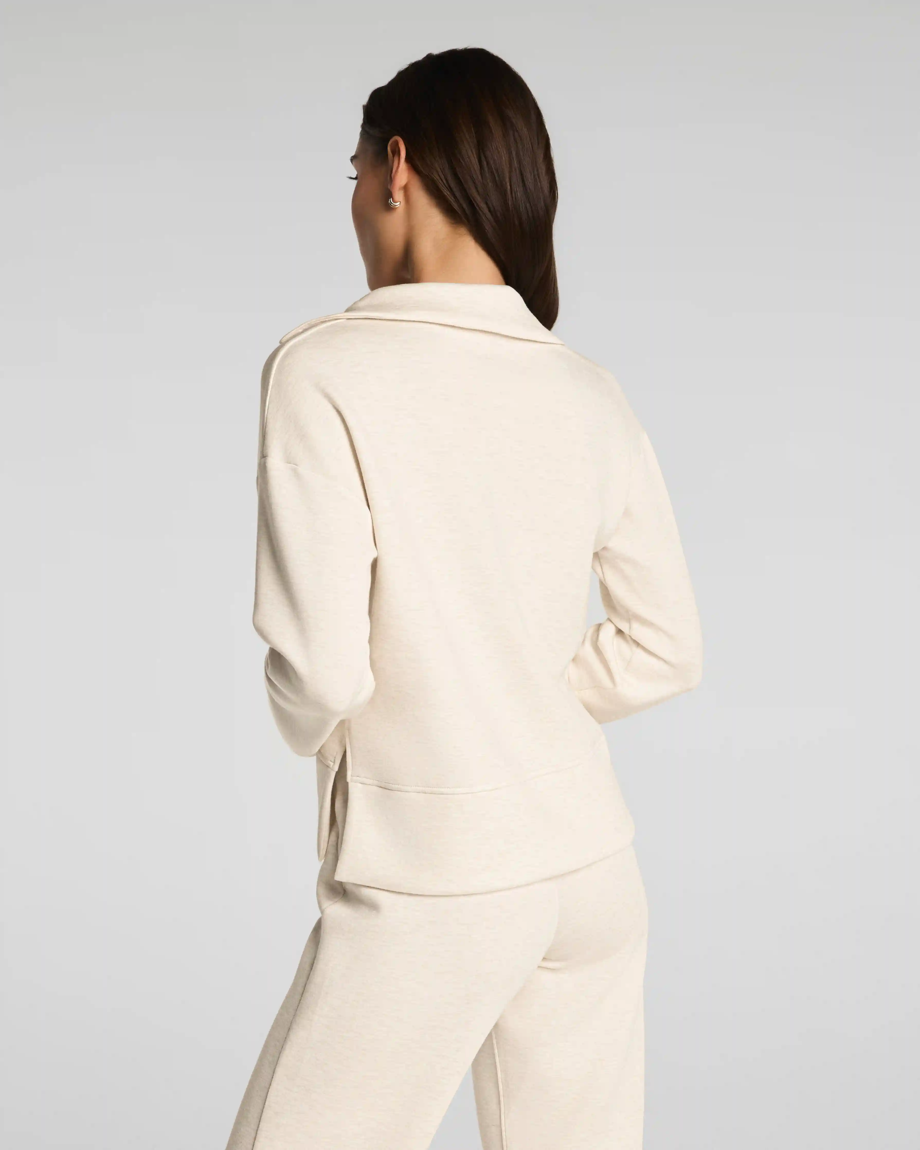Alternative view of SPANX AirEssentials® Long Sleeve Polo Top | Oatmeal Heather