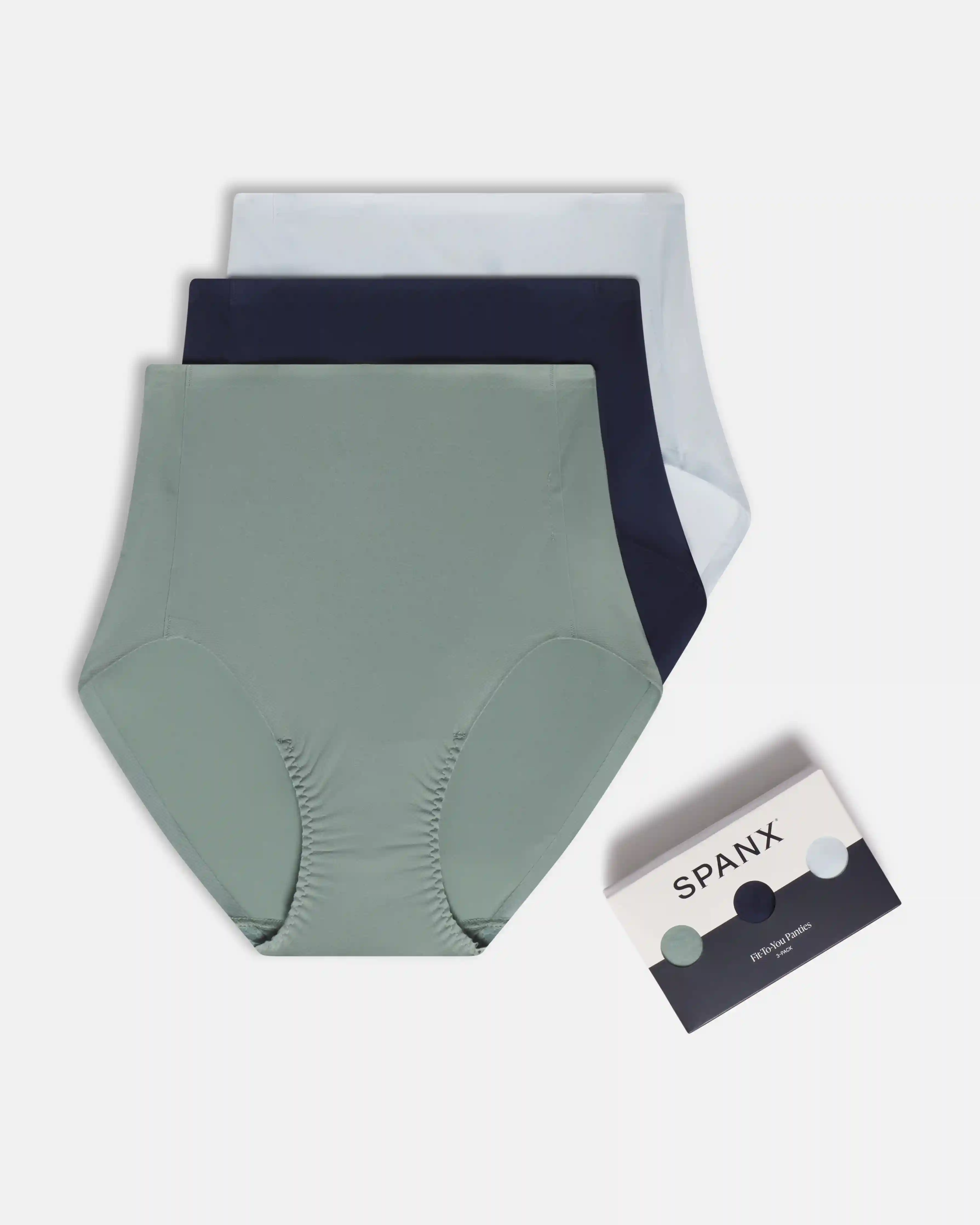 SPANXsmooth®  Fit-To-You Brief 3-Pack Box | Fern/Timeless Navy/Sky