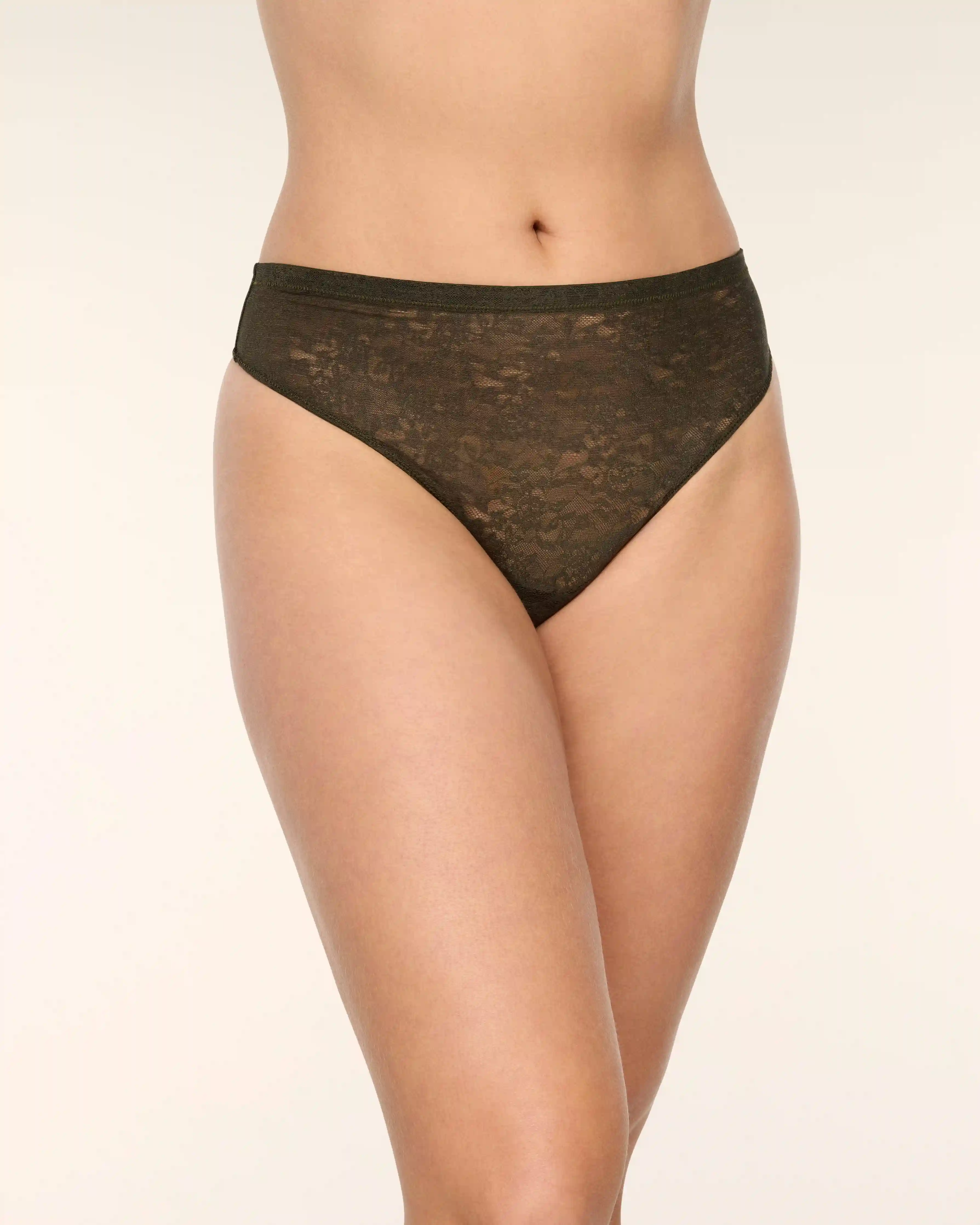 SPANXsupersmooth® Day to Date Night Lace Thong | Moss Shadow