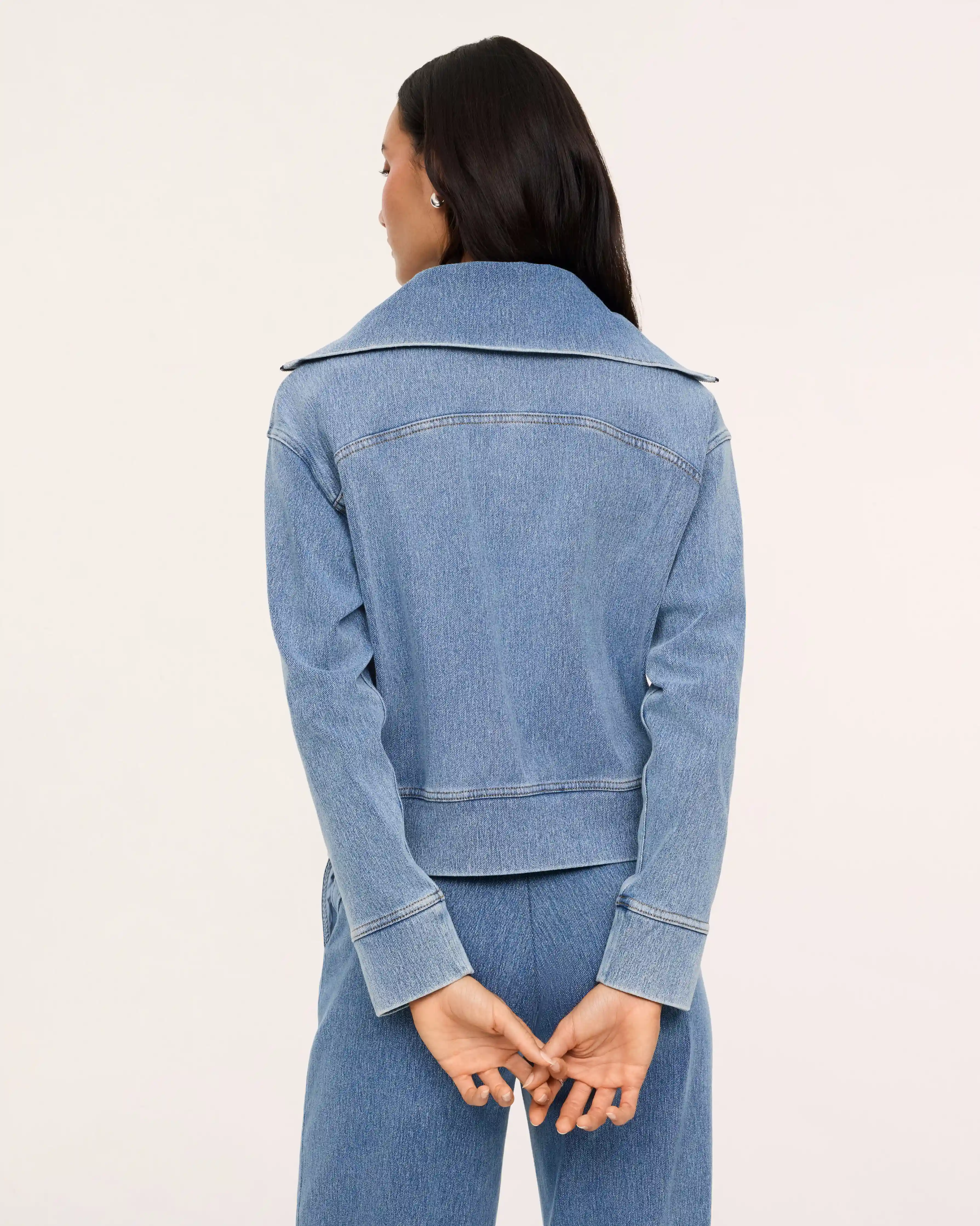 Alternative view of SPANX® Denim-ish Half Zip | Twilight Blue