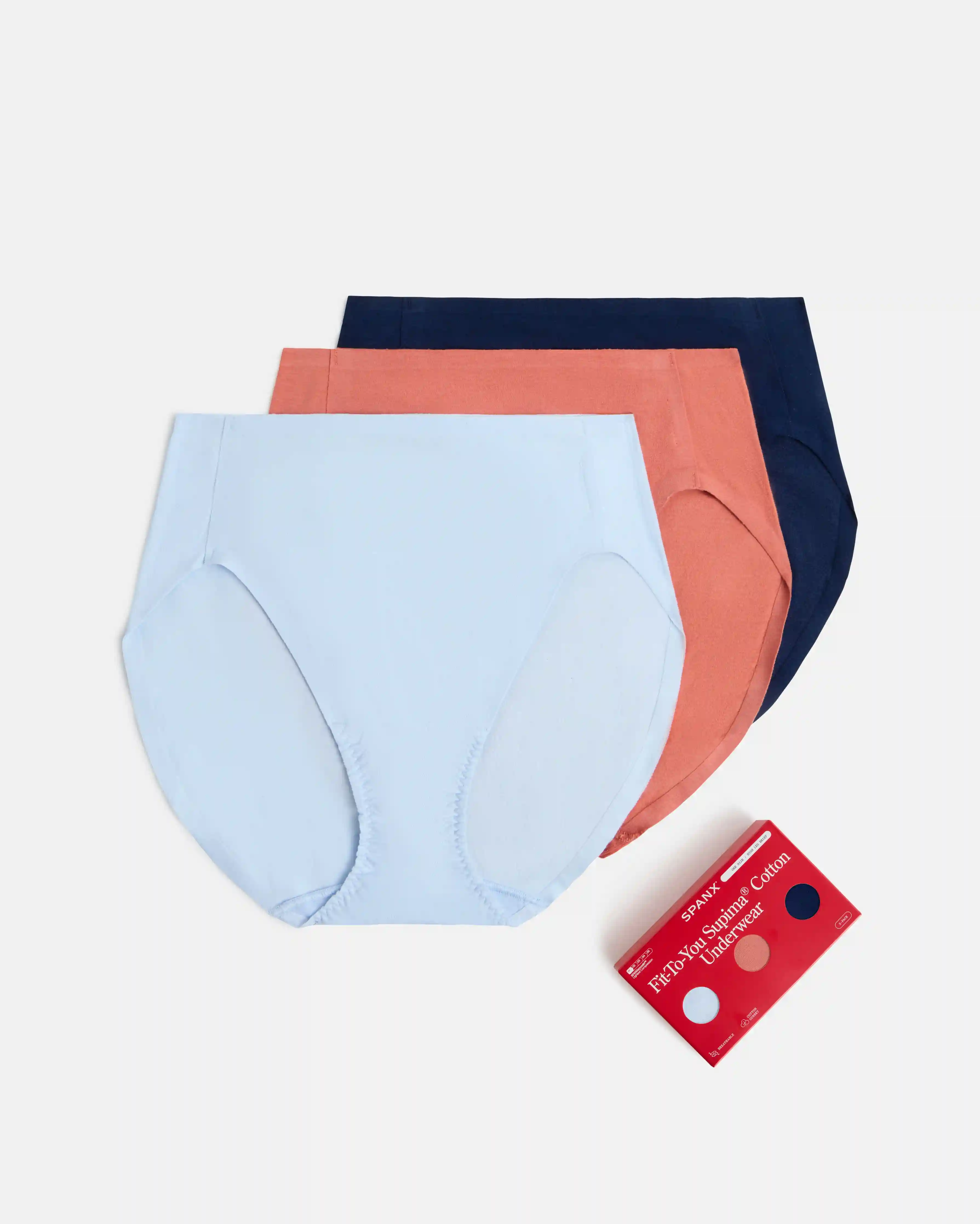 SPANXsmooth®  Fit-To-You Supima® Cotton Brief 3-Pack | Summit/Clay/Timeless Navy