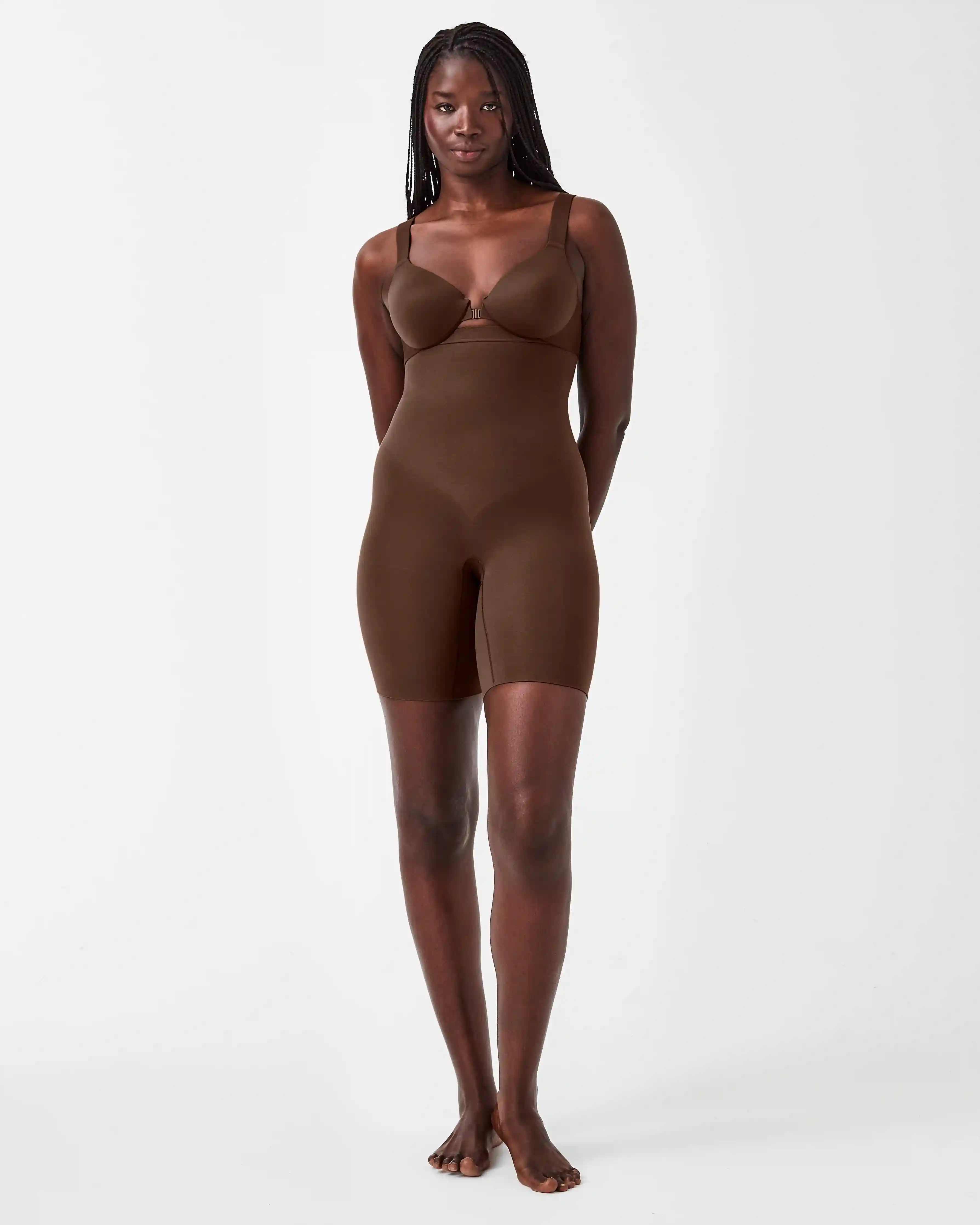 SPANXsculpt®  Seamless Power High-Waisted Mid-Thigh Short | Chestnut Brown