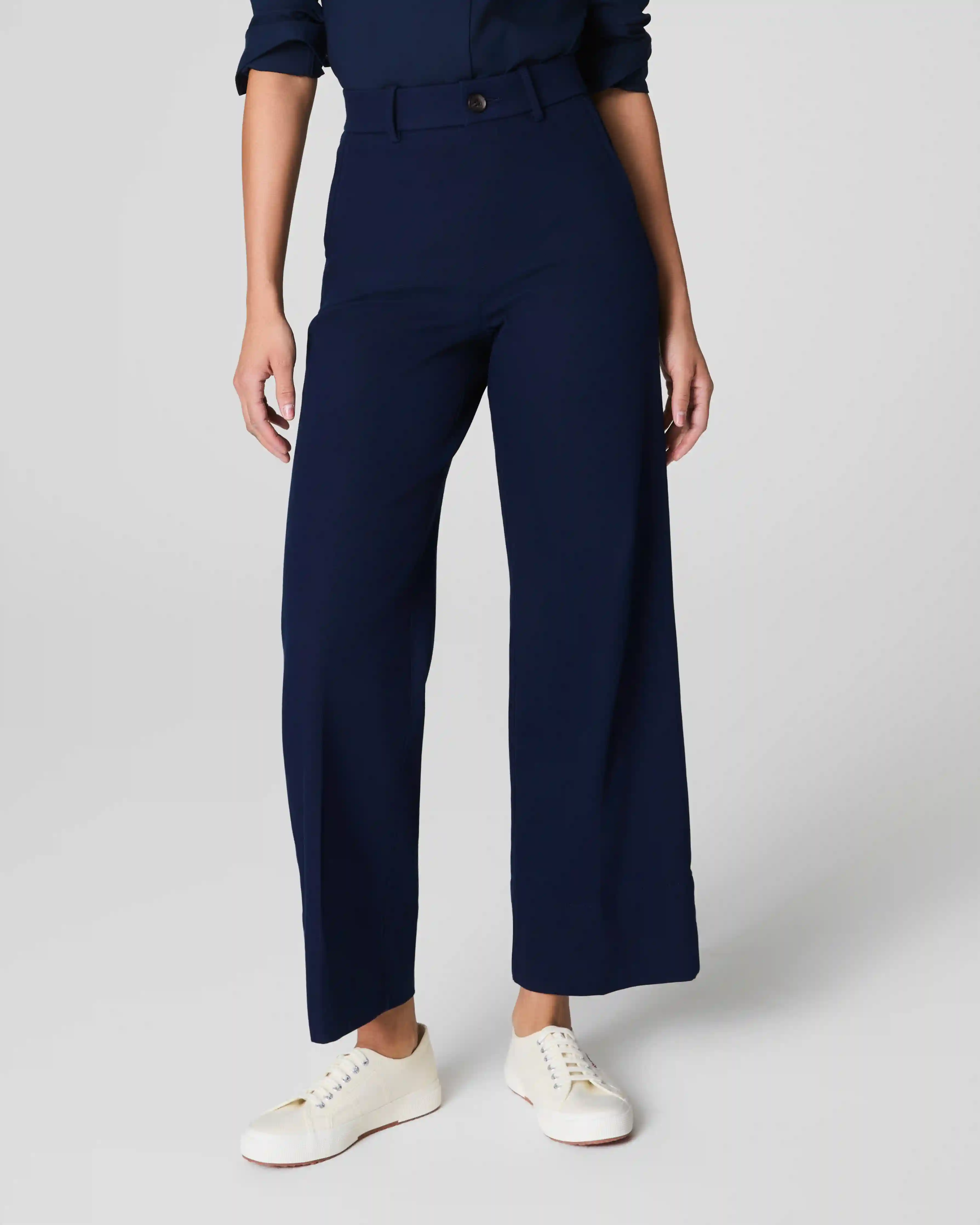 Alternative view of SPANXsupersmooth®  Stretch Twill Cropped Wide Leg Pant | Timeless Navy