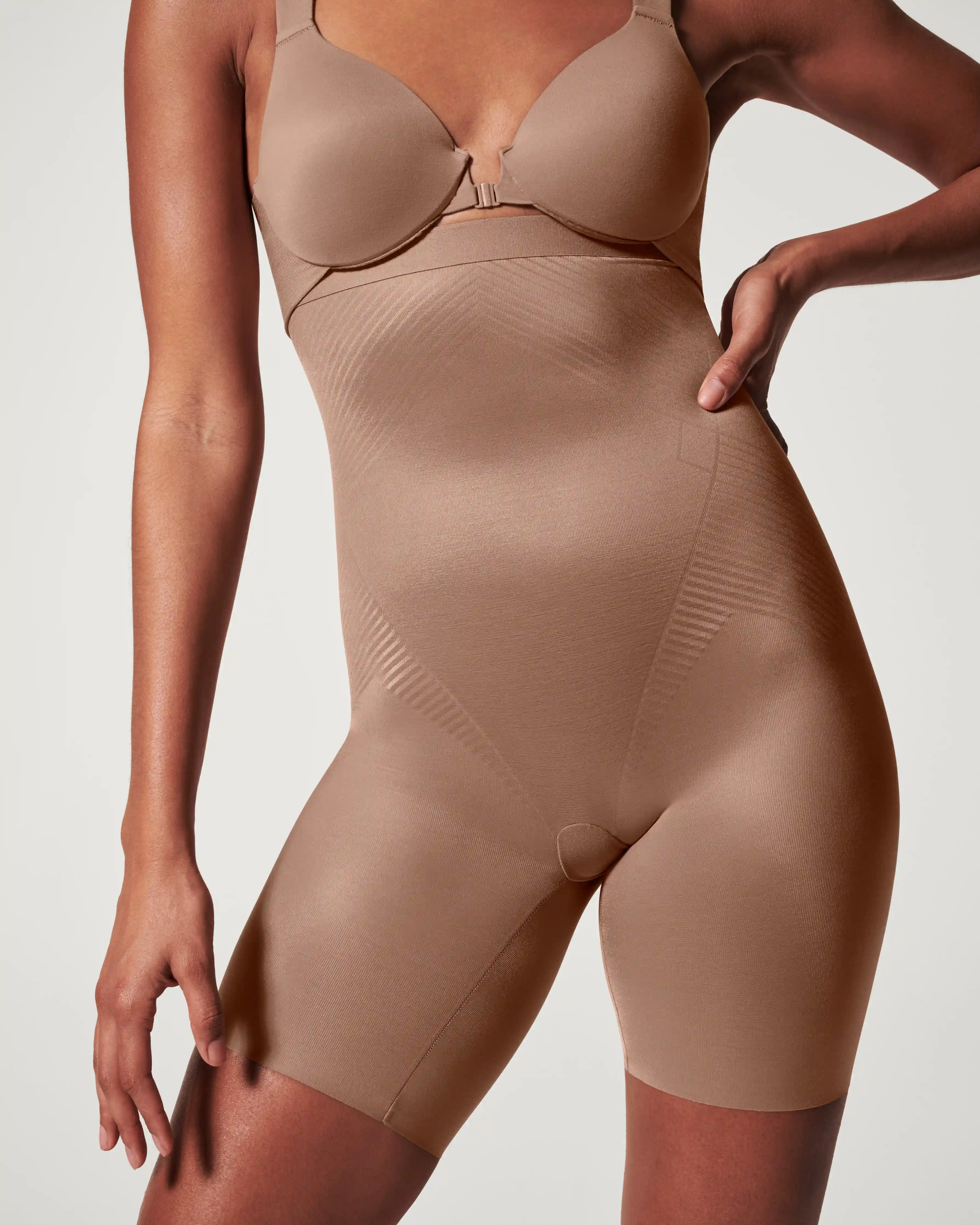 Alternative view of SPANXshape®  Invisible High-Waisted Mid-Thigh Short | Cafe Au Lait