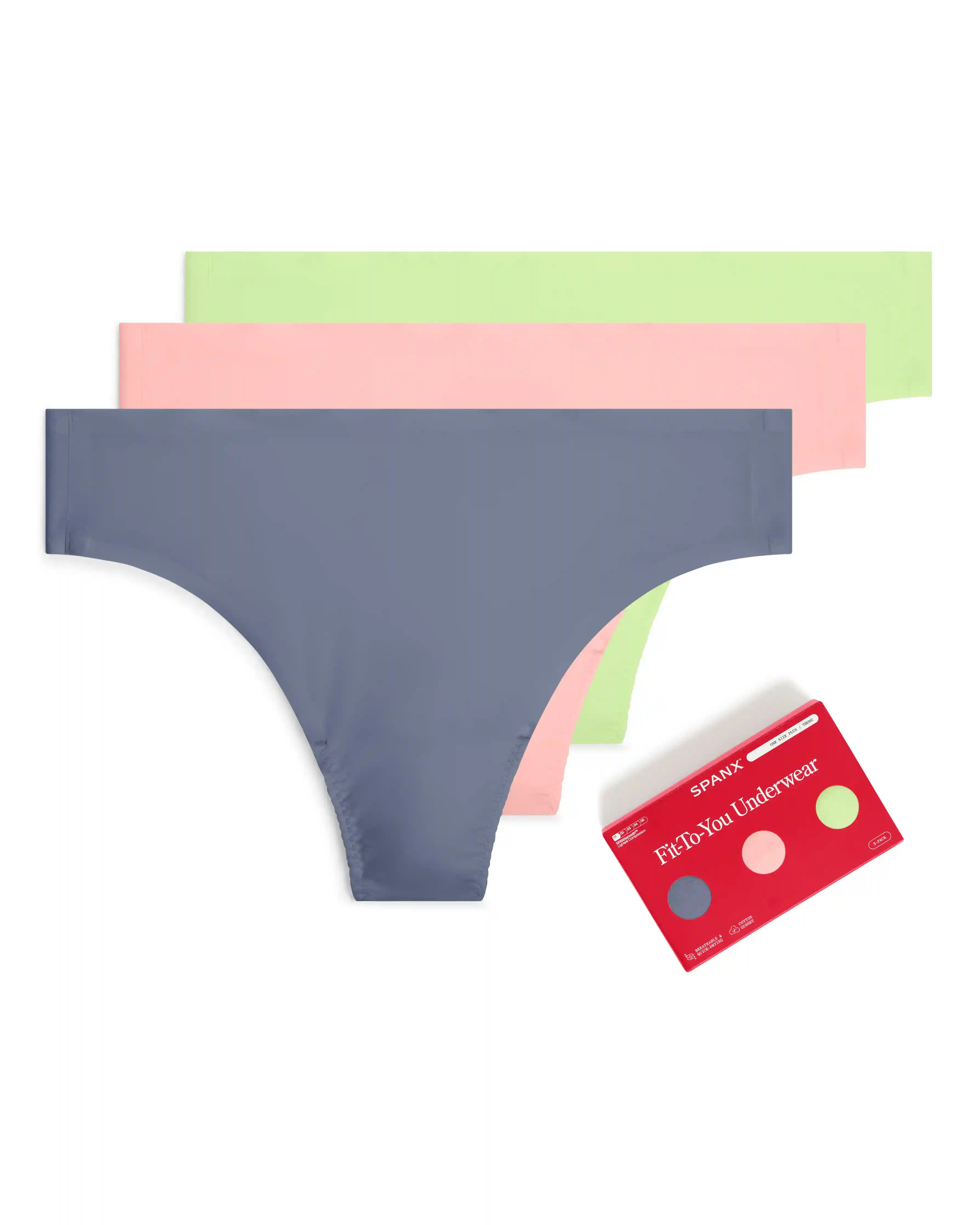 SPANXsmooth®  Fit-To-You Thong 3-Pack Box | Rain/Begonia/Zest