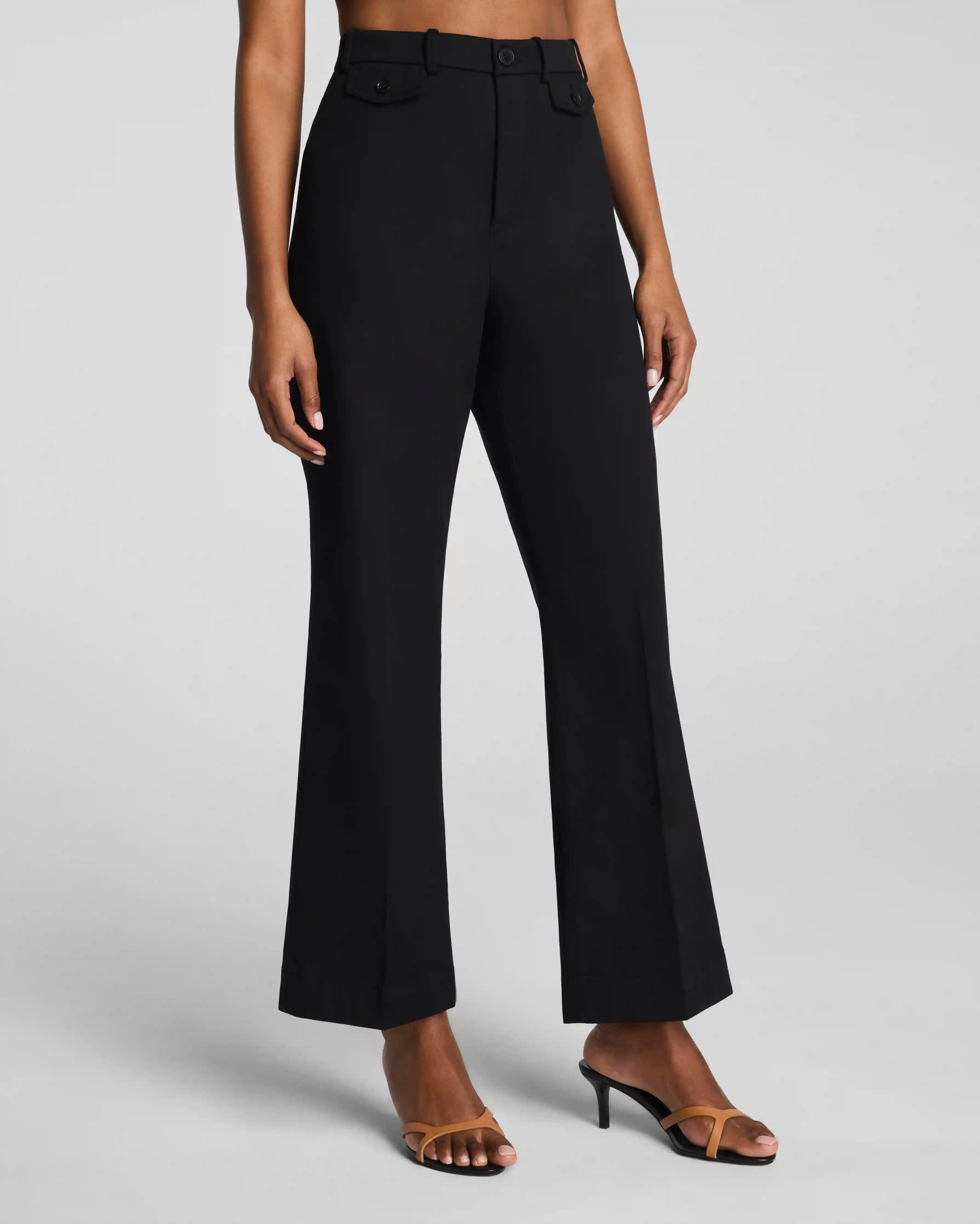 Alternative view of SPANXsupersmooth®  Stretch Twill Cropped Easy Flare Pant | Classic Black