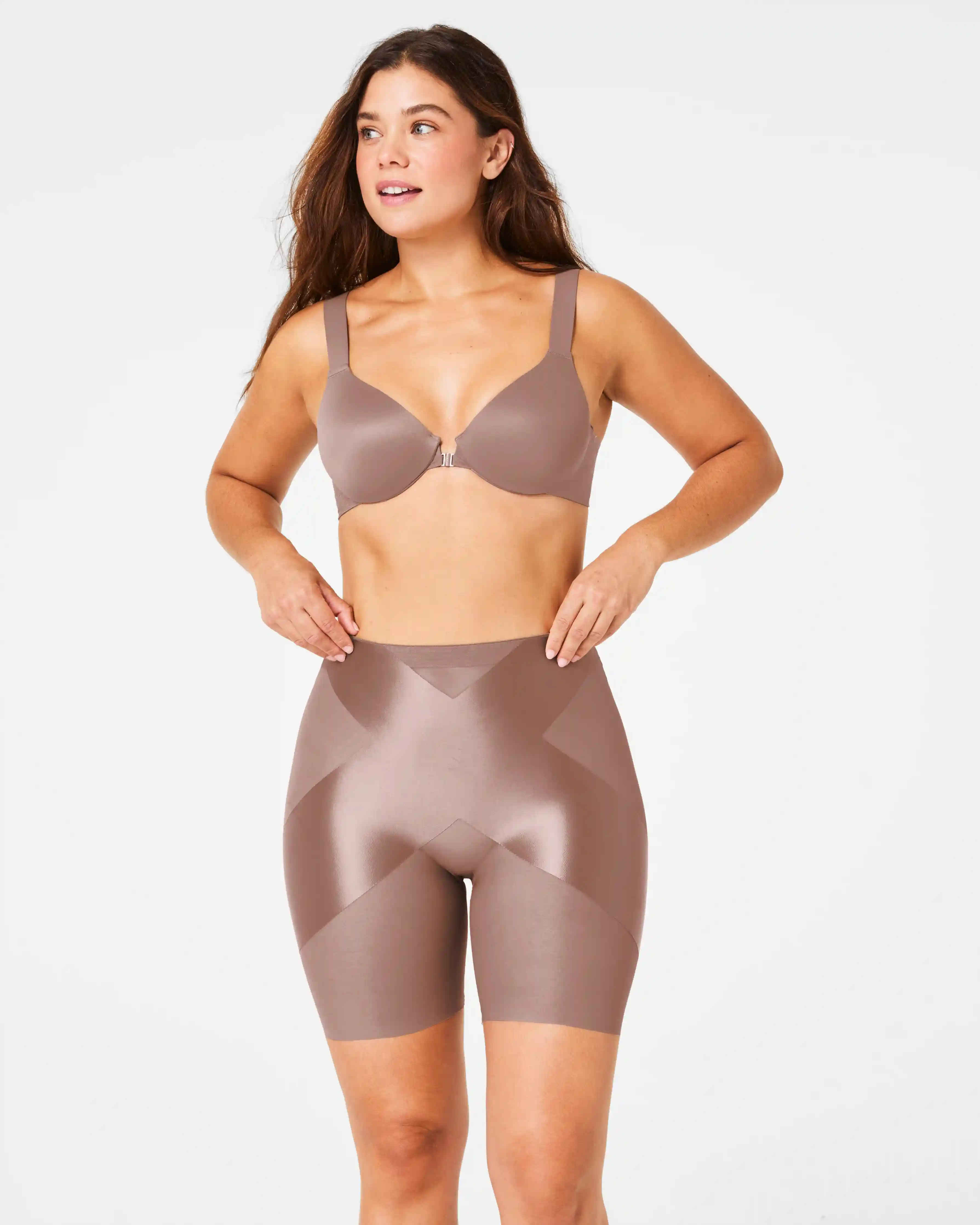 Alternative view of SPANXshape®  Satin-X™ Mid-Thigh Short | Cafe Au Lait