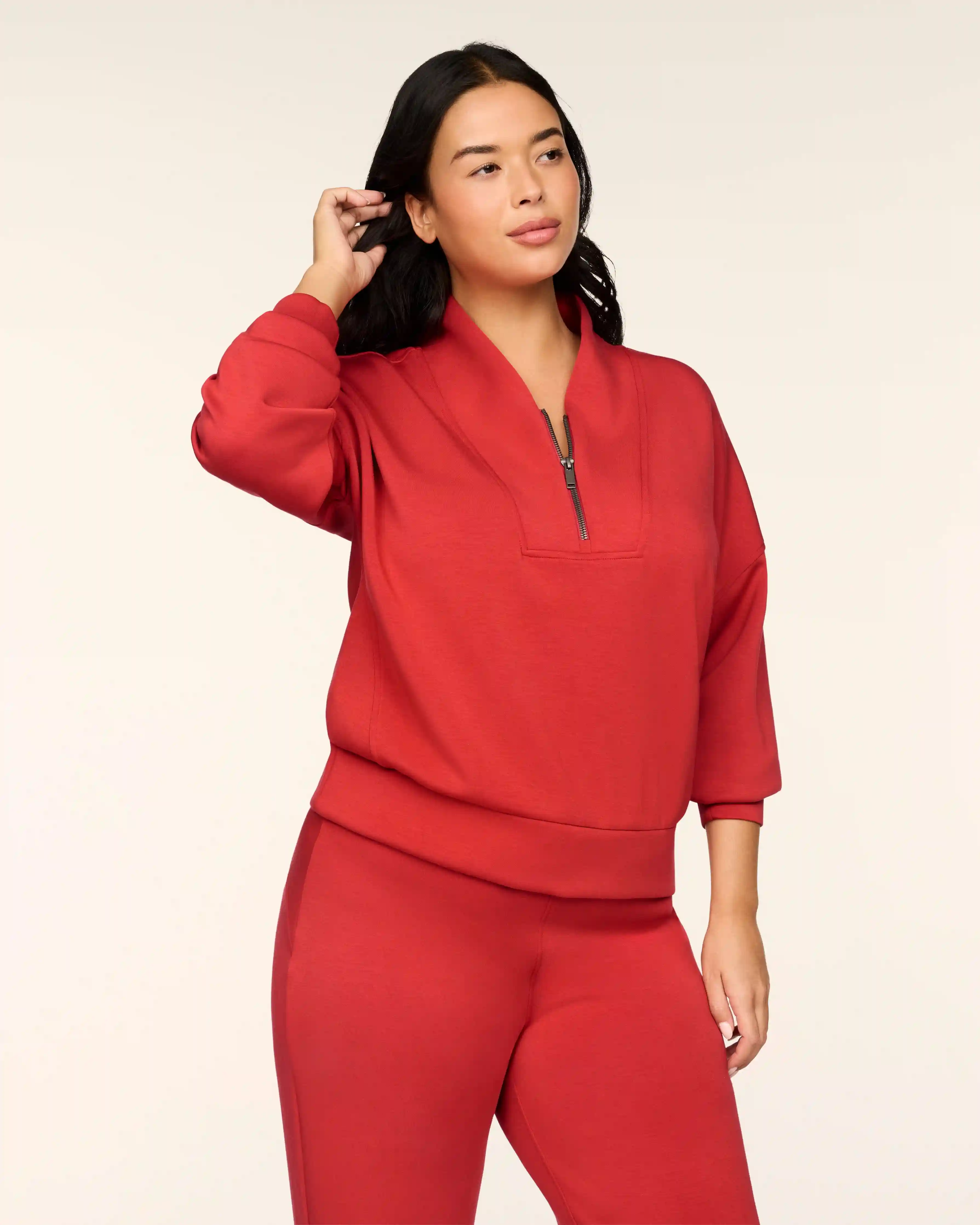 SPANX AirEssentials® Shawl Collar Half Zip | Lip Stain