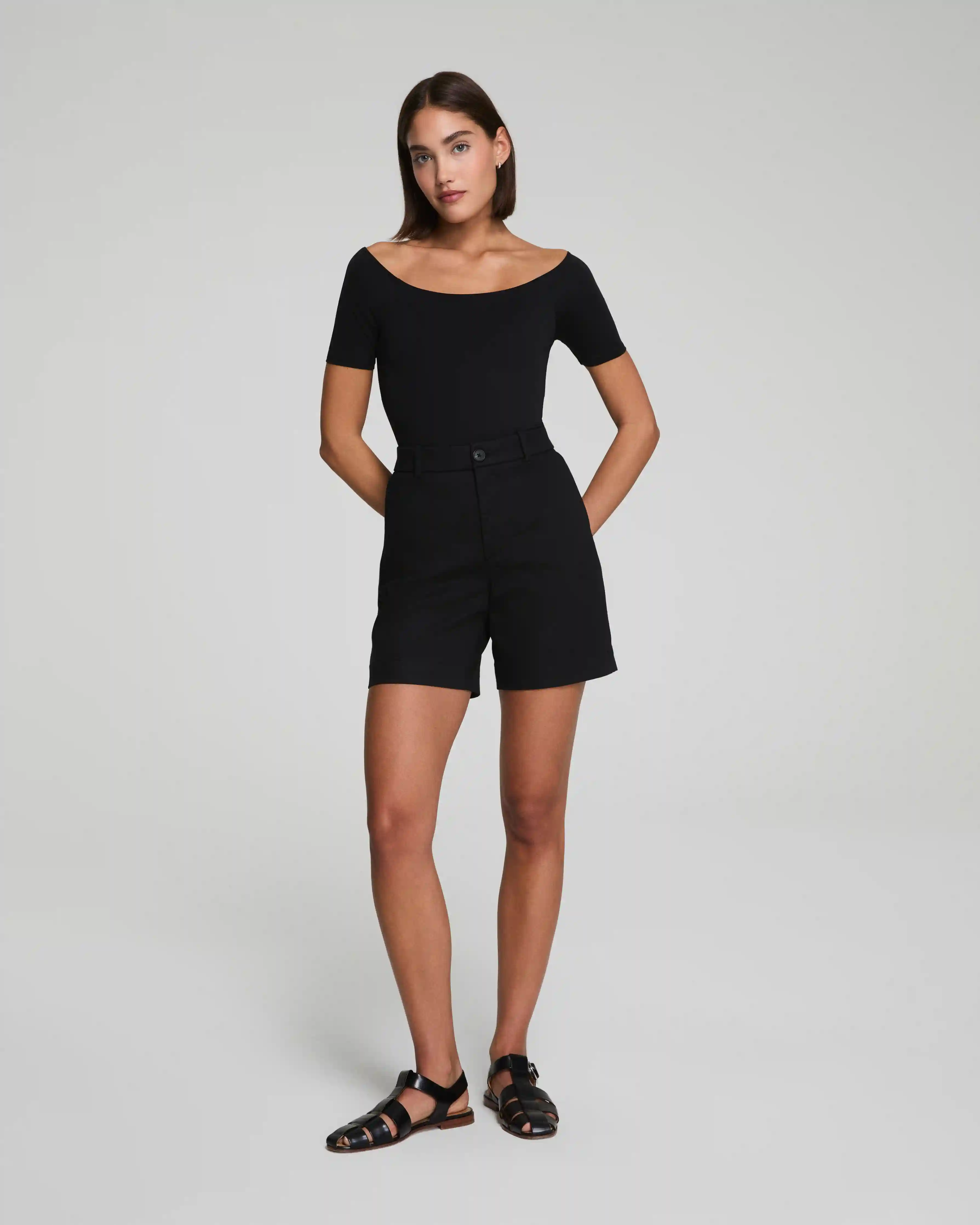 SPANXsupersmooth®  Stretch Twill Short, 7" | Classic Black