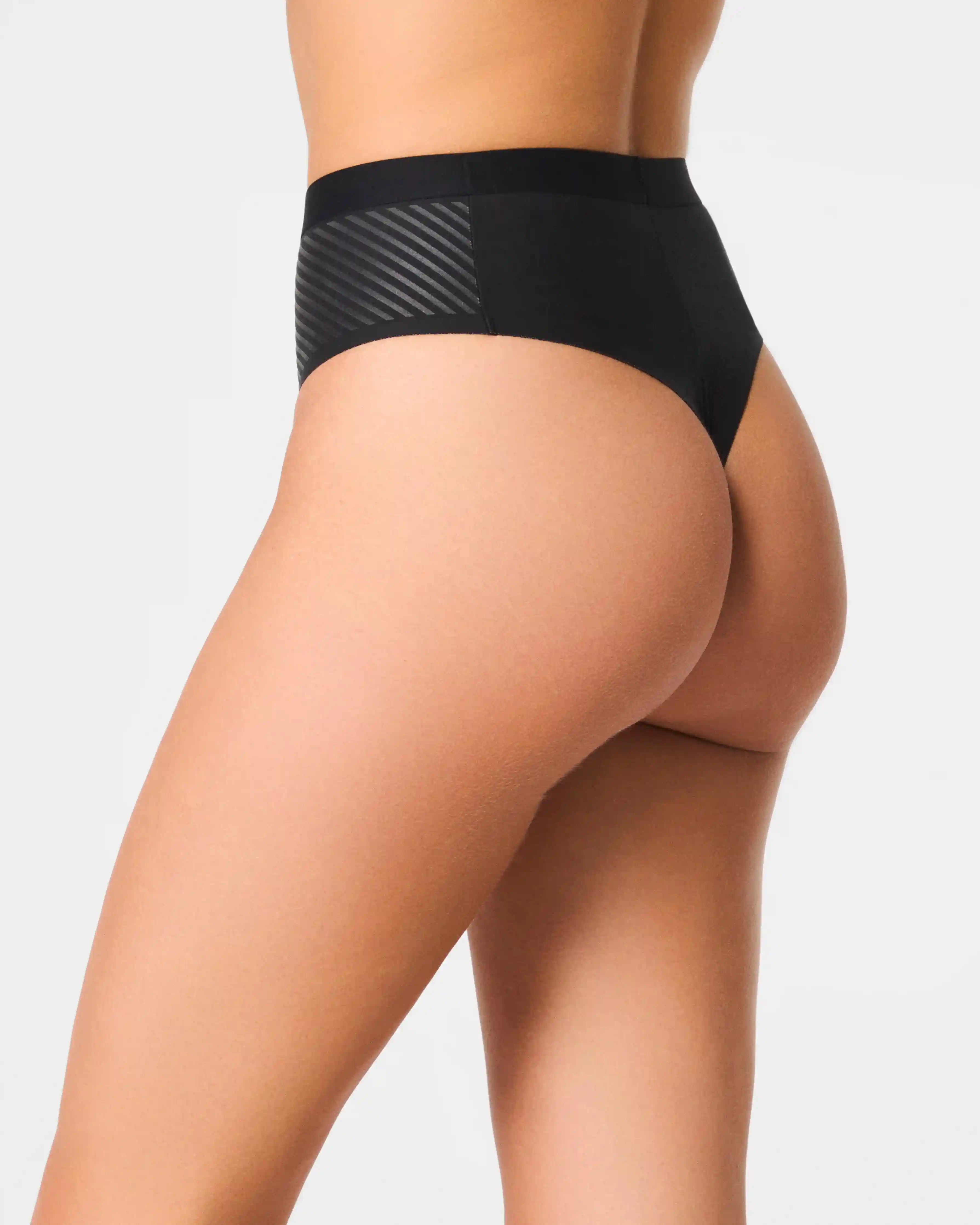 Alternative view of SPANXshape®  Invisible Supima® Cotton Thong | Very Black