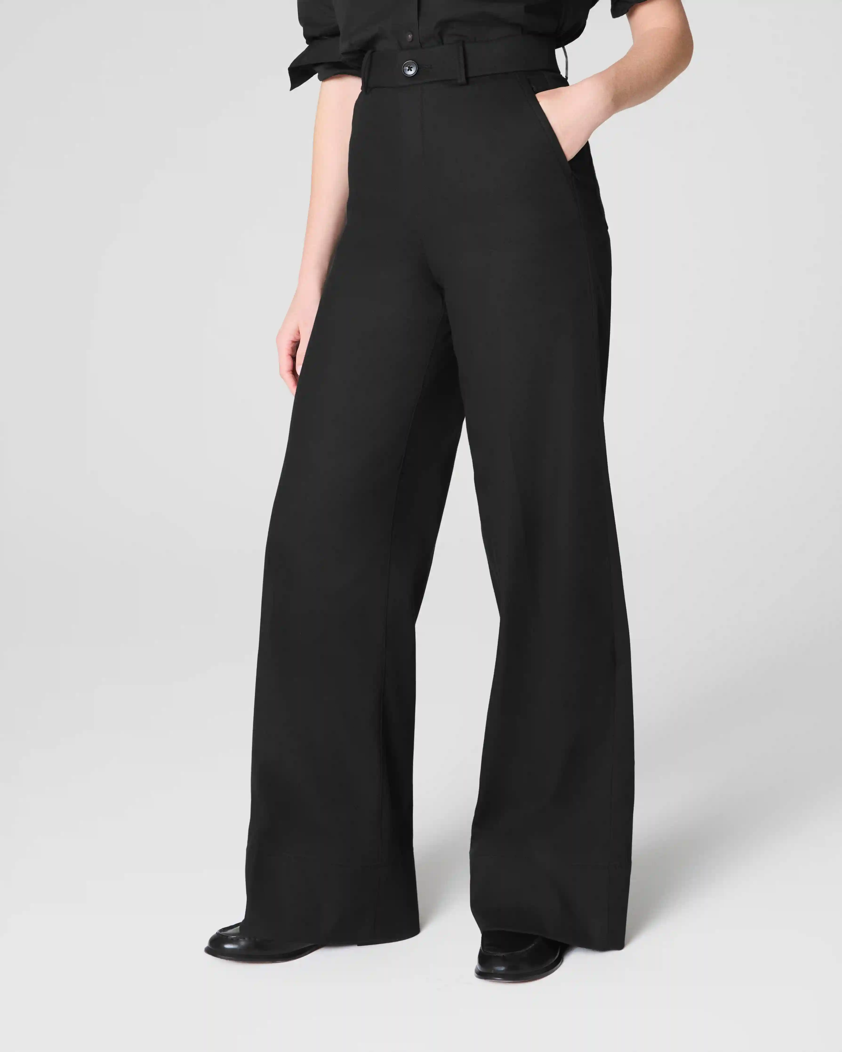 Alternative view of SPANXsupersmooth®  Stretch Twill Wide Leg Pant | Classic Black