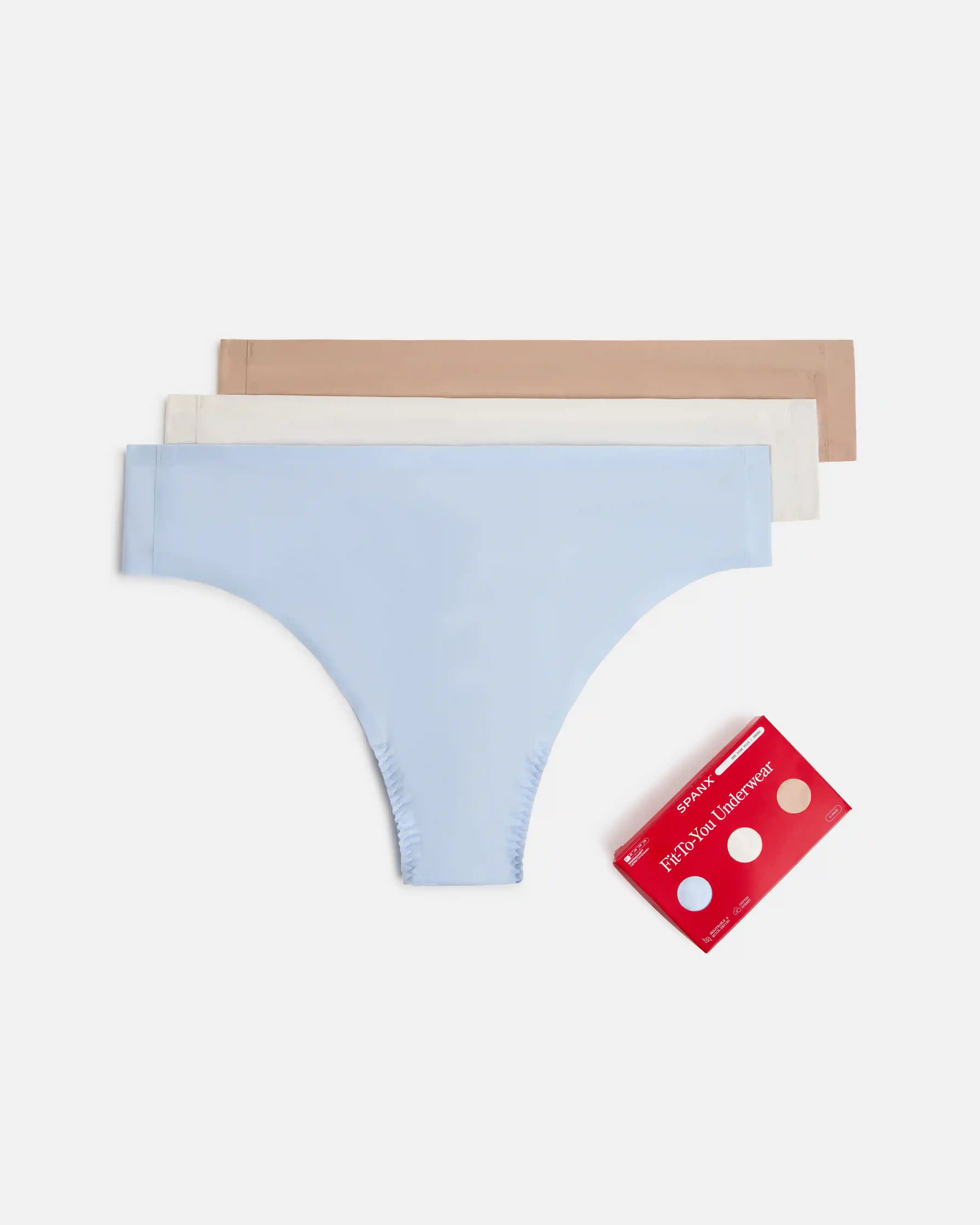 SPANXsmooth®  Fit-To-You Thong 3-Pack Box | Summit/Powder/Frappe