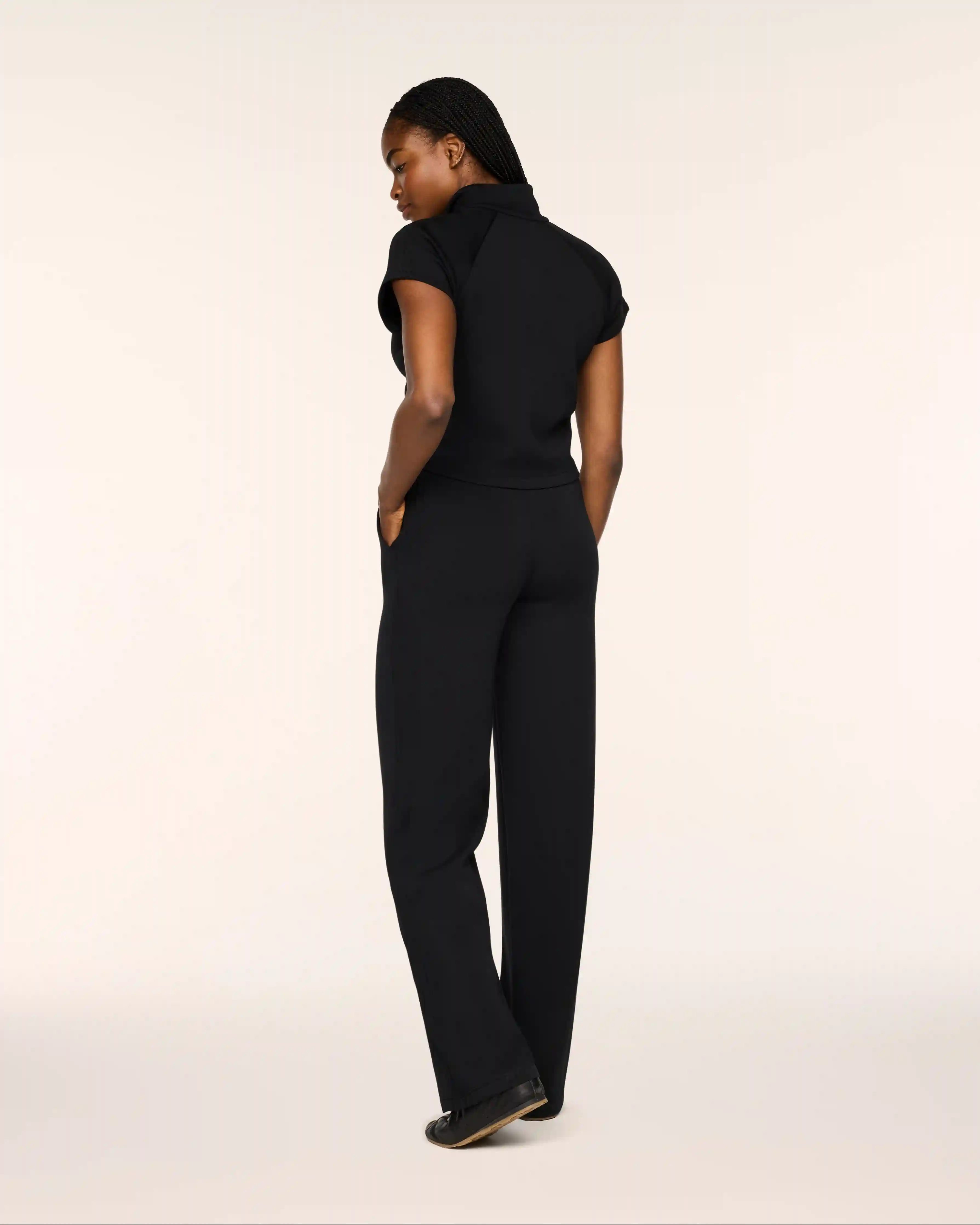 Alternative view of SPANX AirEssentials® Pintuck Half Zip Jumpsuit | Very Black