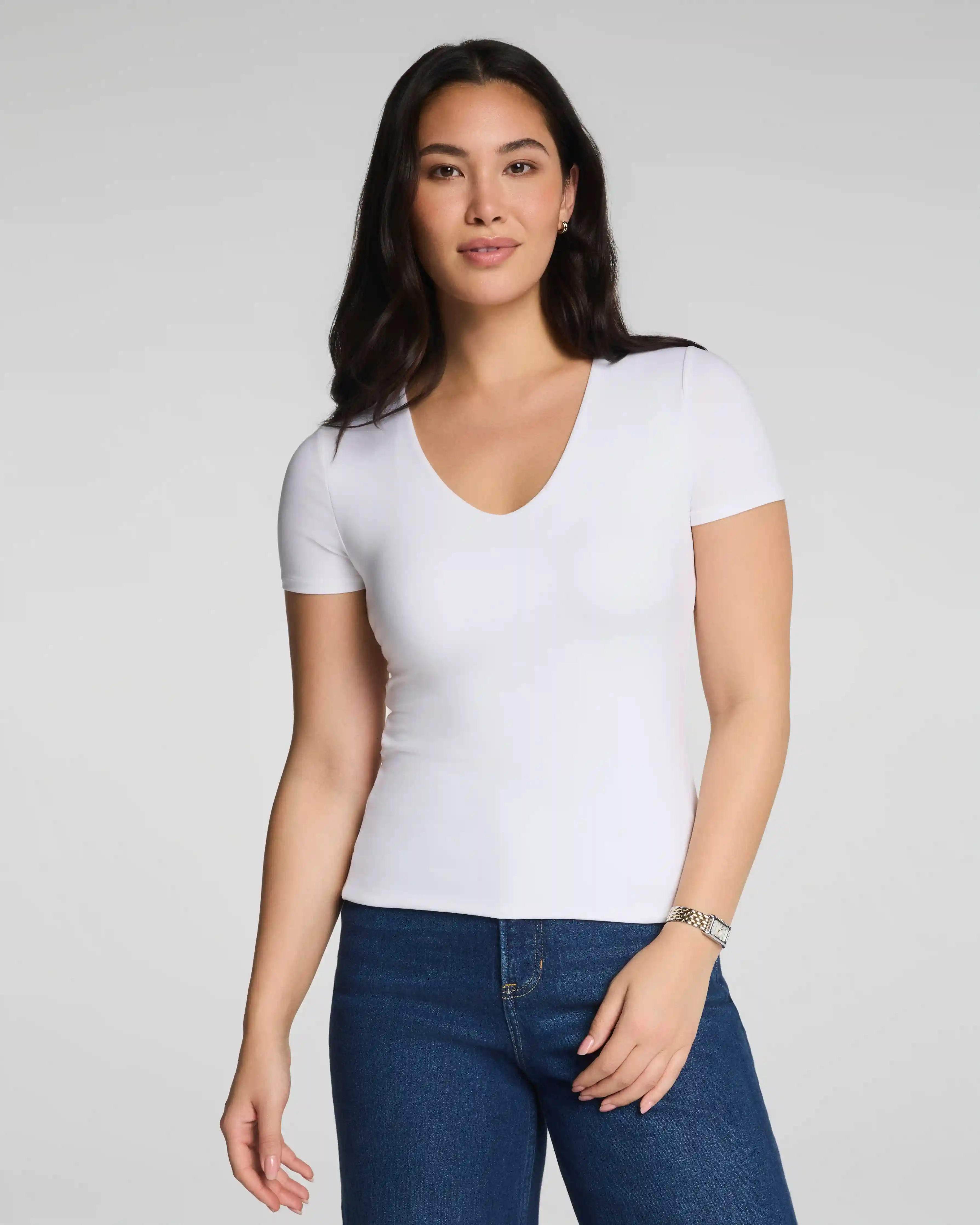 SPANXsmooth®  Jersey V-Neck Tee | Classic White