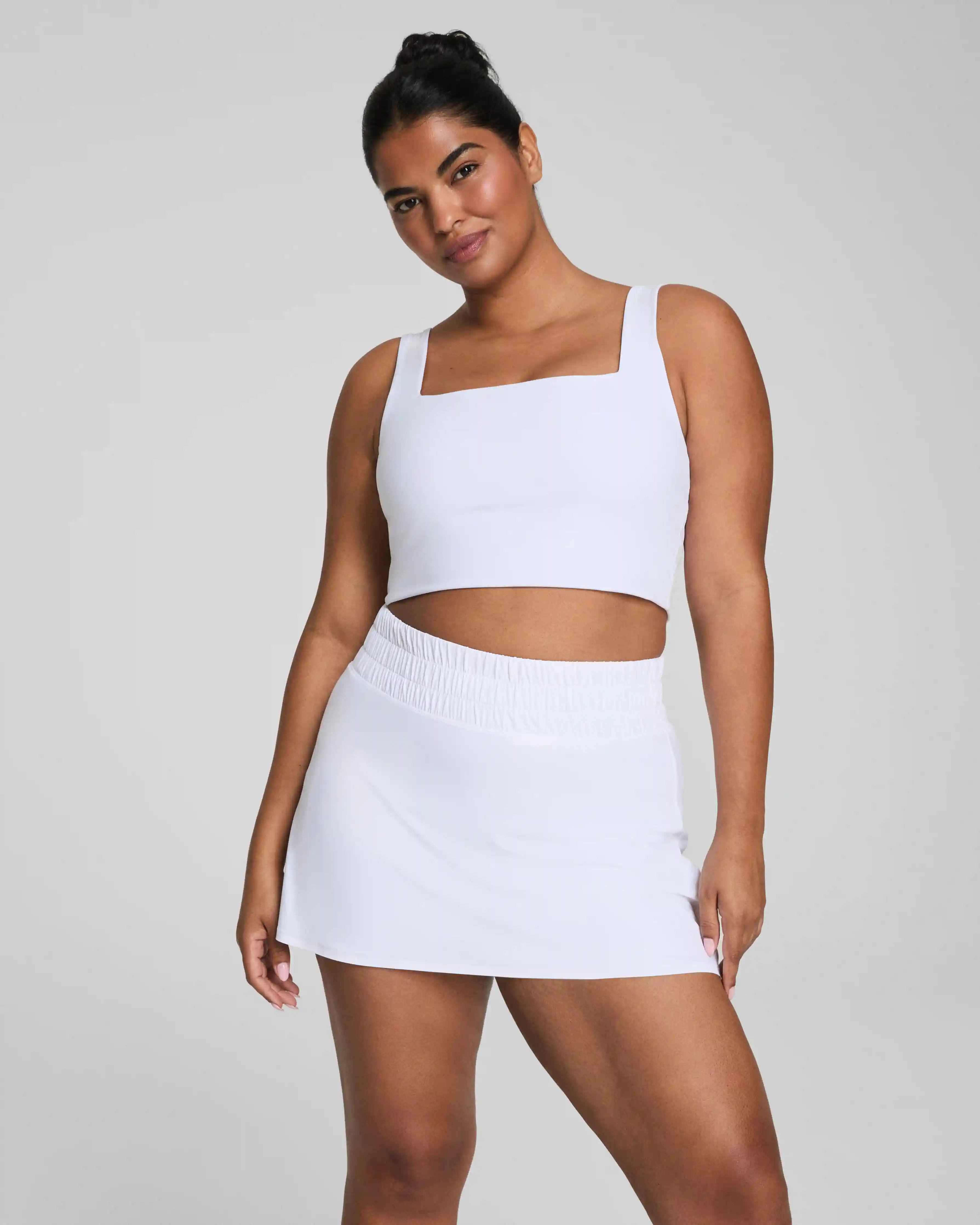 SPANX® BoostUp Cropped Square Neck Shelf Tank | Vivid White