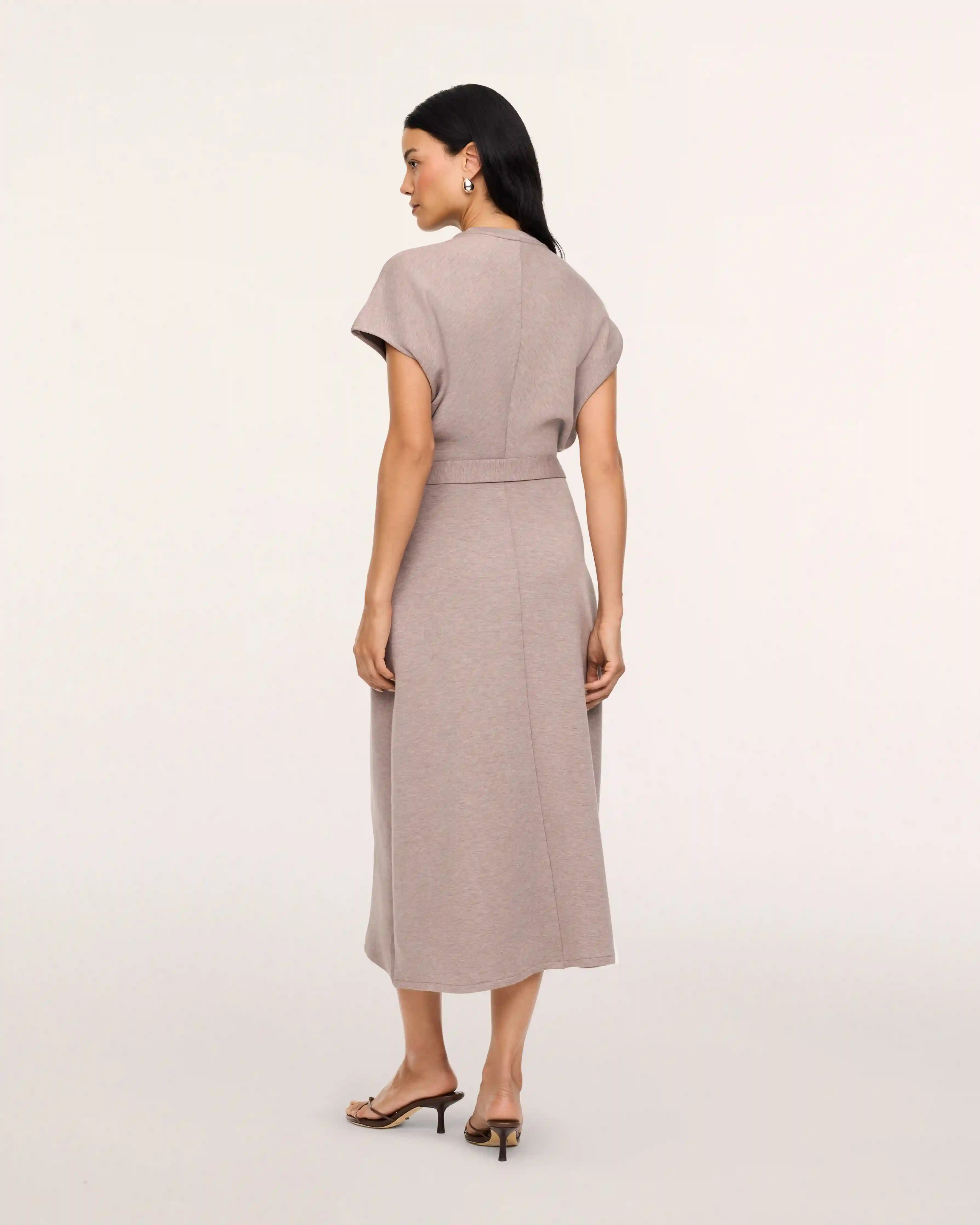 Alternative view of SPANX AirEssentials® Draped Tie-Waist Maxi Dress | Taupe Heather