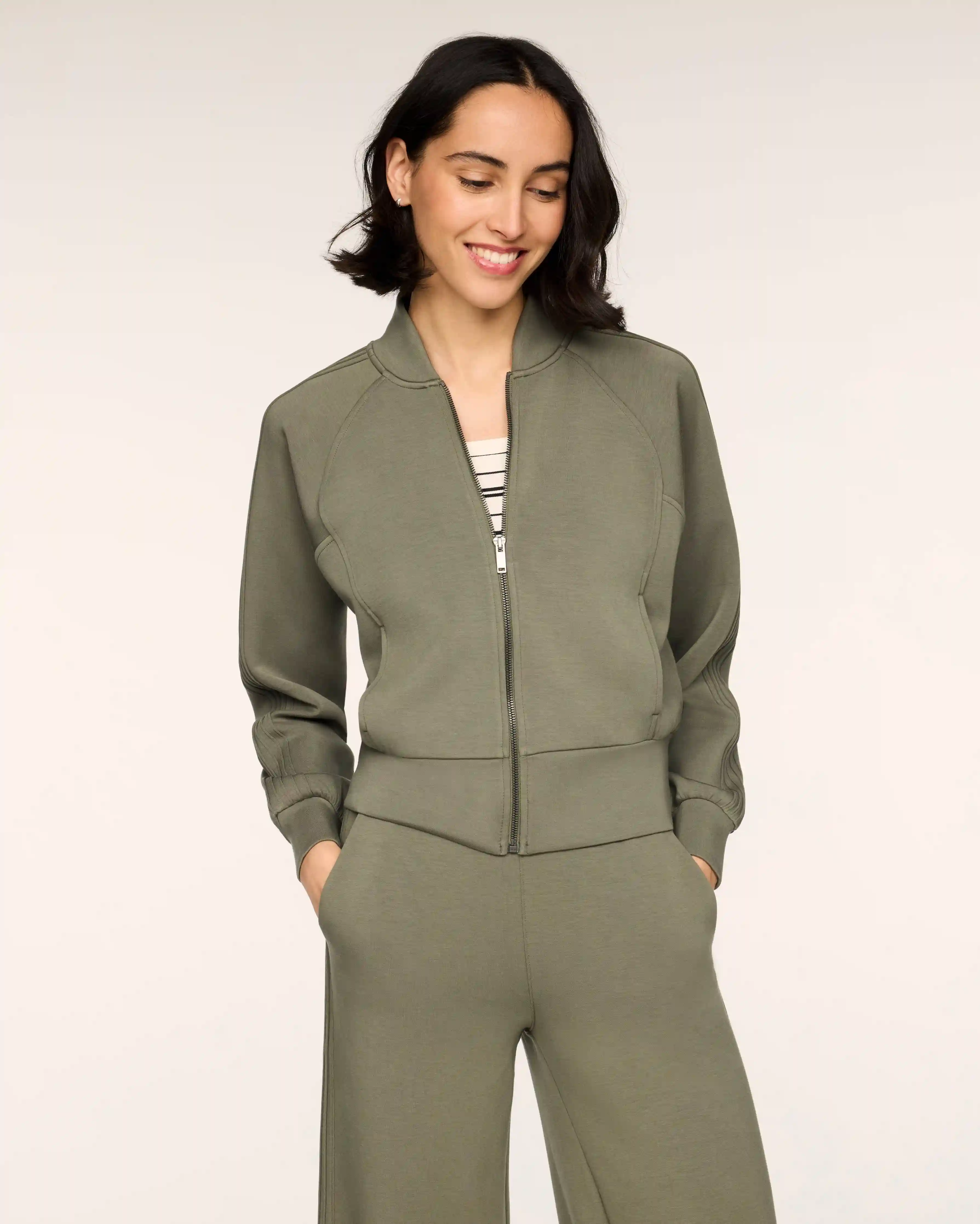SPANX AirEssentials® Pintuck Track Jacket | Herb
