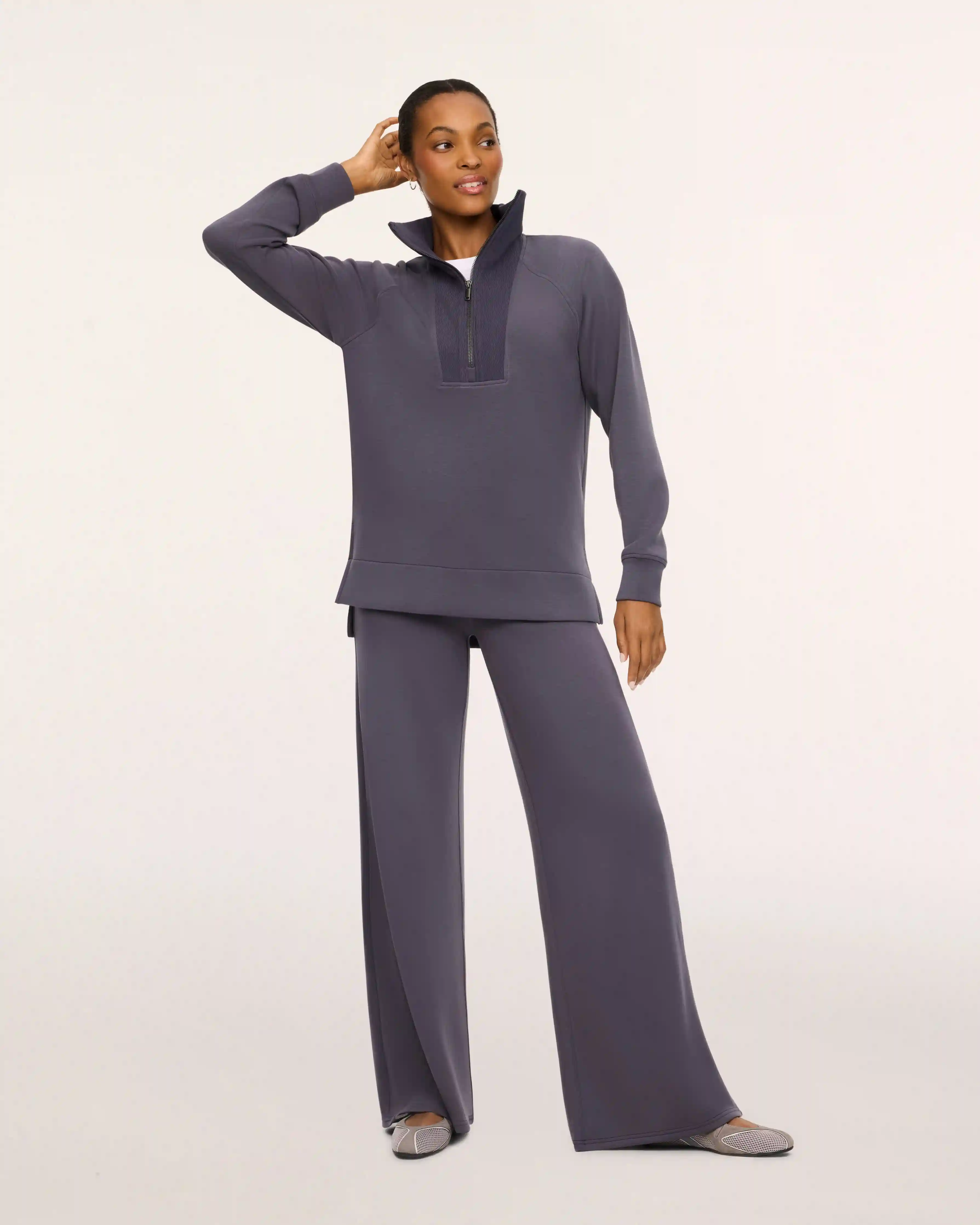 SPANX AirEssentials® Wide Leg Pant | Dark Slate